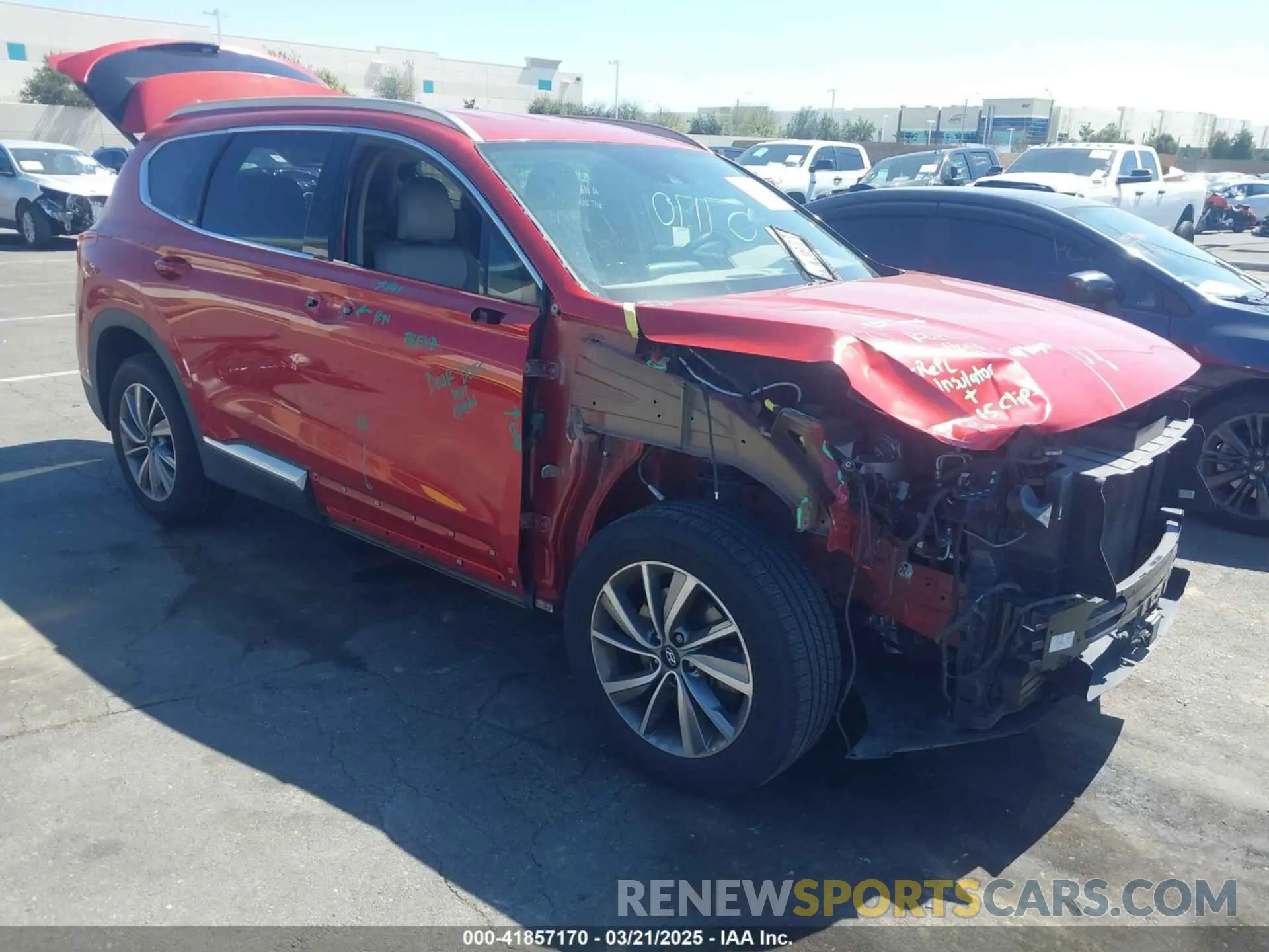 1 Photograph of a damaged car 5NMS33AD7KH113627 HYUNDAI SANTA FE 2019
