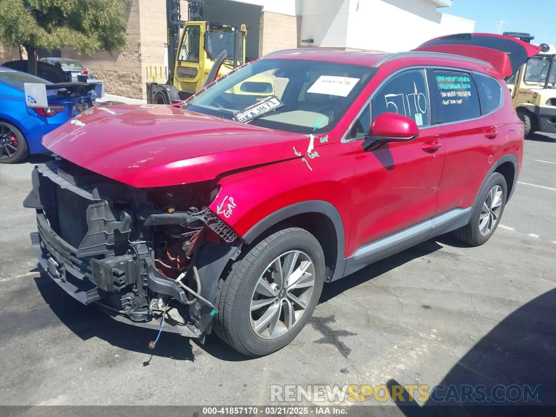 2 Photograph of a damaged car 5NMS33AD7KH113627 HYUNDAI SANTA FE 2019