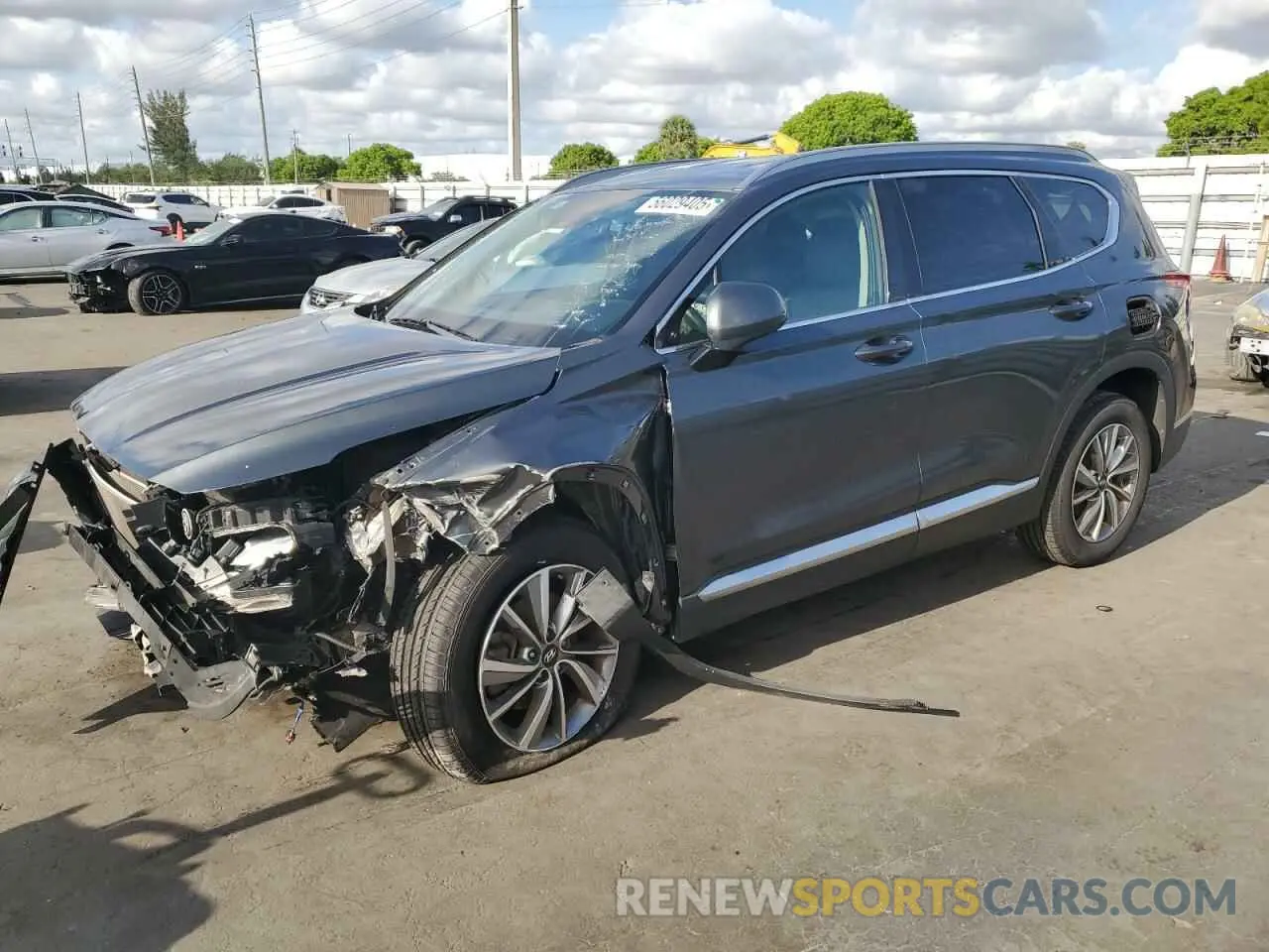 1 Photograph of a damaged car 5NMS33AD7KH114373 HYUNDAI SANTA FE 2019