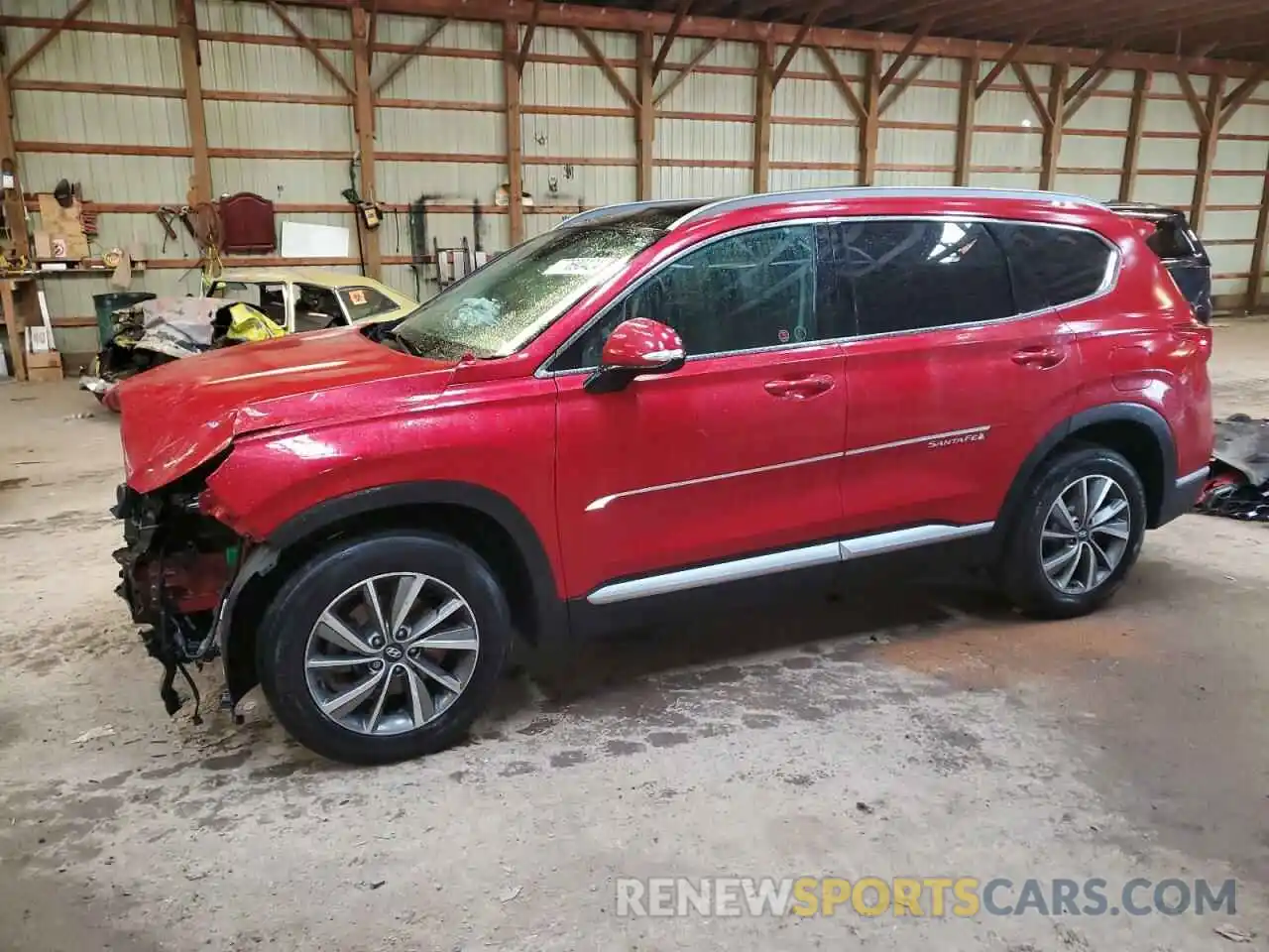 1 Photograph of a damaged car 5NMS3CAA6KH051076 HYUNDAI SANTA FE 2019