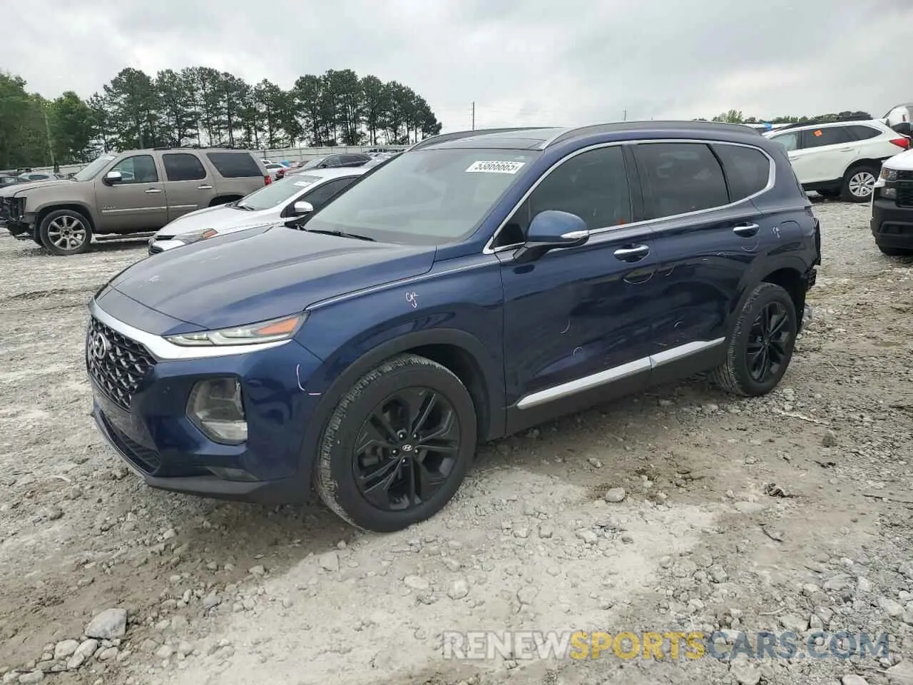 1 Photograph of a damaged car 5NMS53AA4KH013355 HYUNDAI SANTA FE 2019