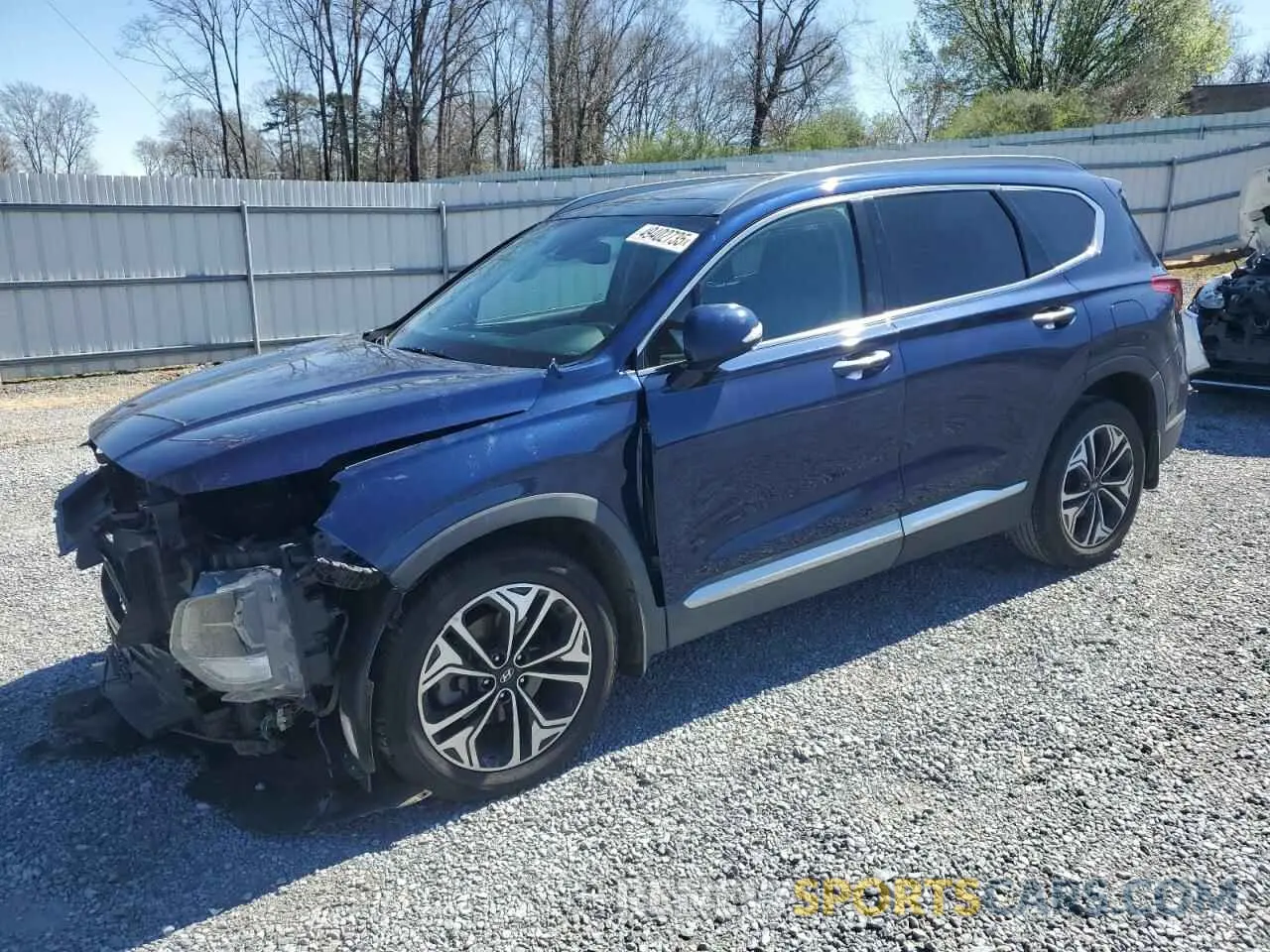 1 Photograph of a damaged car 5NMS53AA7KH134705 HYUNDAI SANTA FE 2019