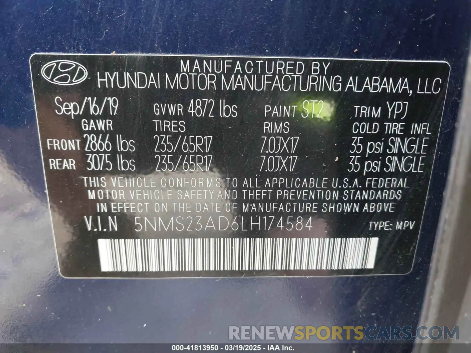 9 Photograph of a damaged car 5NMS23AD6LH174584 HYUNDAI SANTA FE 2020