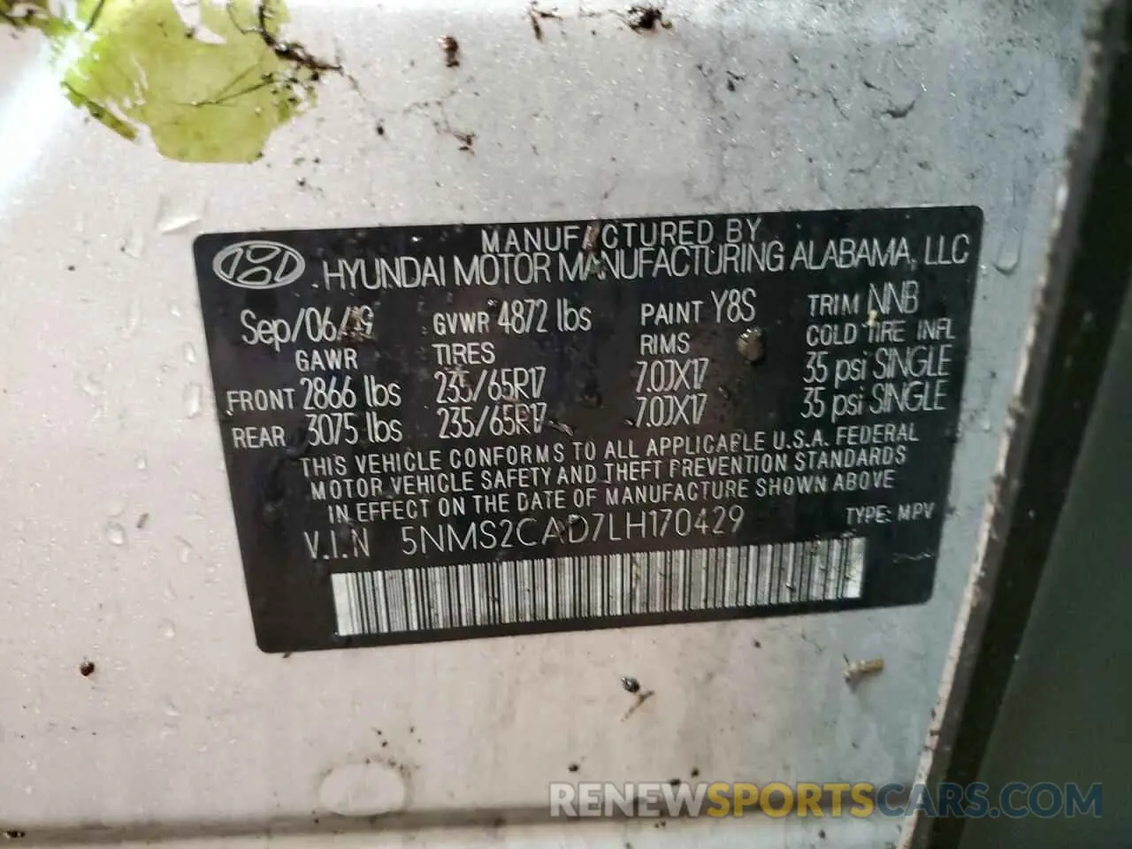 13 Photograph of a damaged car 5NMS2CAD7LH170429 HYUNDAI SANTA FE 2020