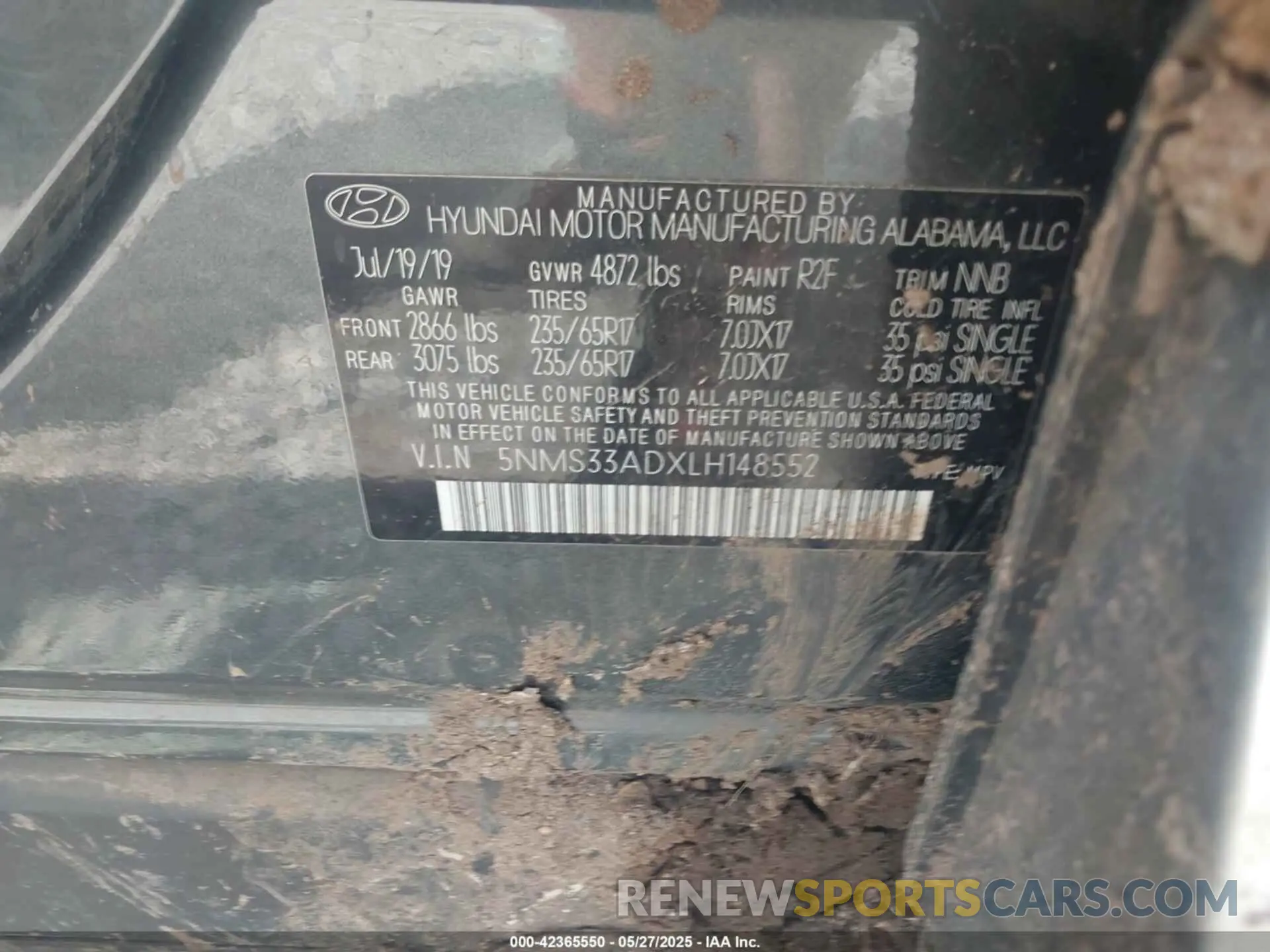 9 Photograph of a damaged car 5NMS33ADXLH148552 HYUNDAI SANTA FE 2020