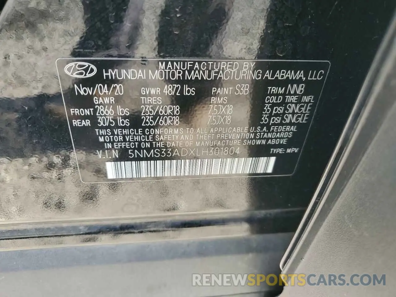 15 Photograph of a damaged car 5NMS33ADXLH301804 HYUNDAI SANTA FE 2020