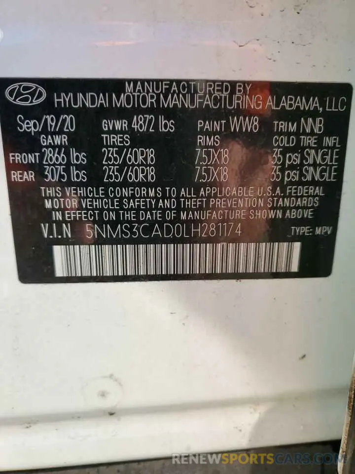 13 Photograph of a damaged car 5NMS3CAD0LH281174 HYUNDAI SANTA FE 2020