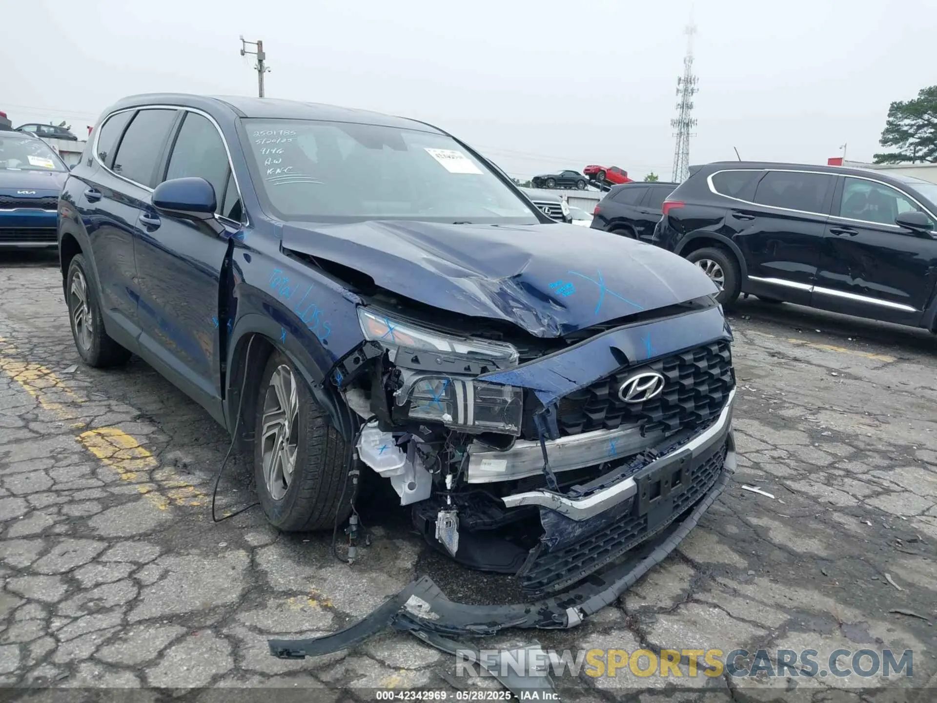 1 Photograph of a damaged car 5NMS14AJ2MH329146 HYUNDAI SANTA FE 2021