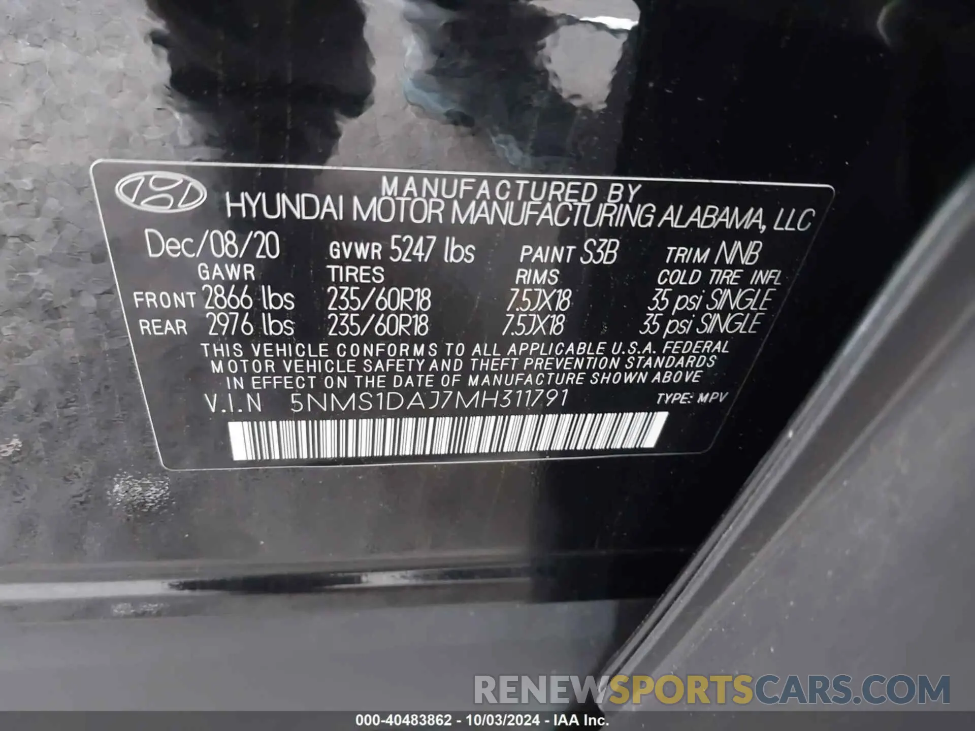9 Photograph of a damaged car 5NMS1DAJ7MH311791 HYUNDAI SANTA FE 2021