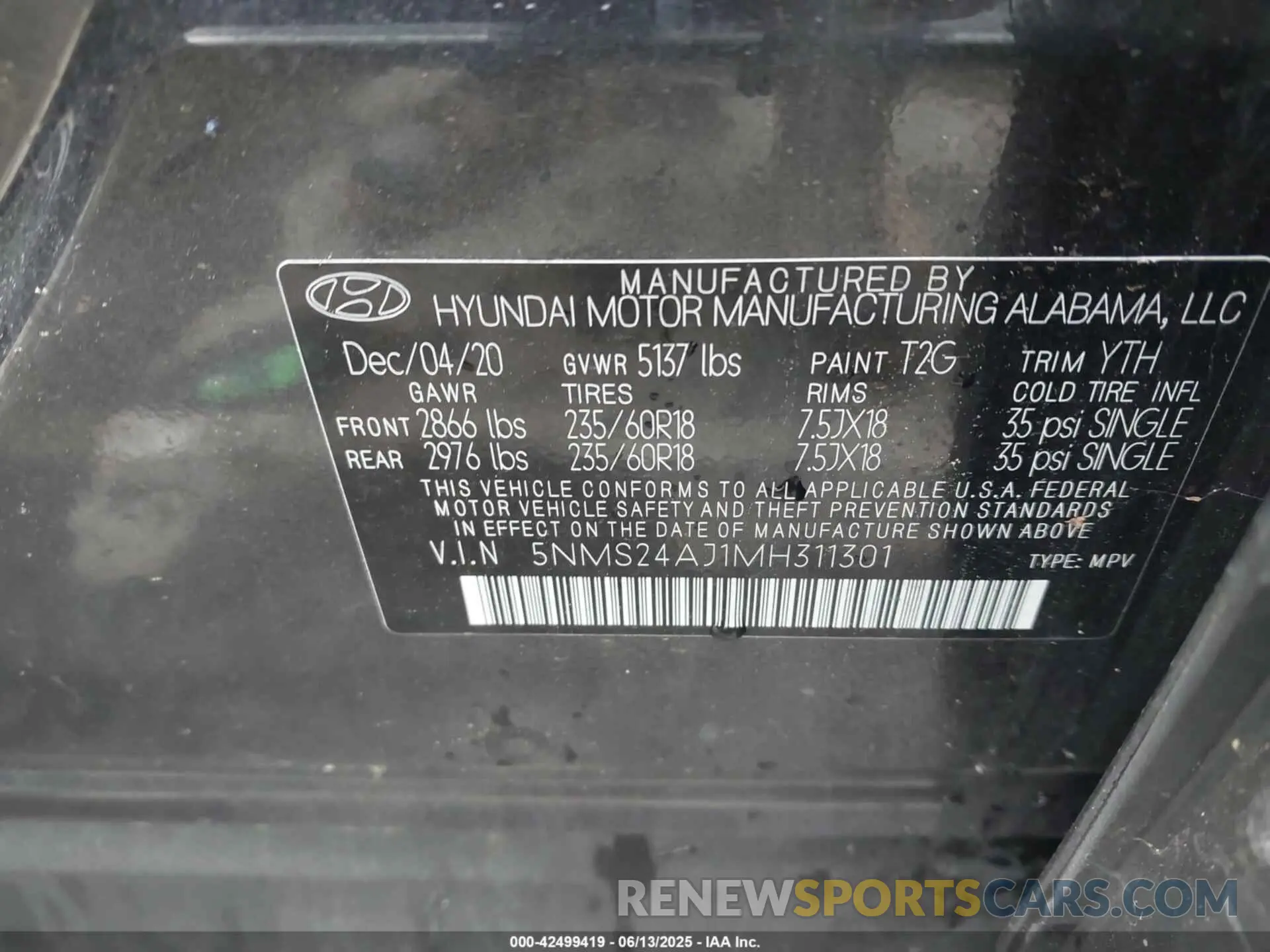 9 Photograph of a damaged car 5NMS24AJ1MH311301 HYUNDAI SANTA FE 2021