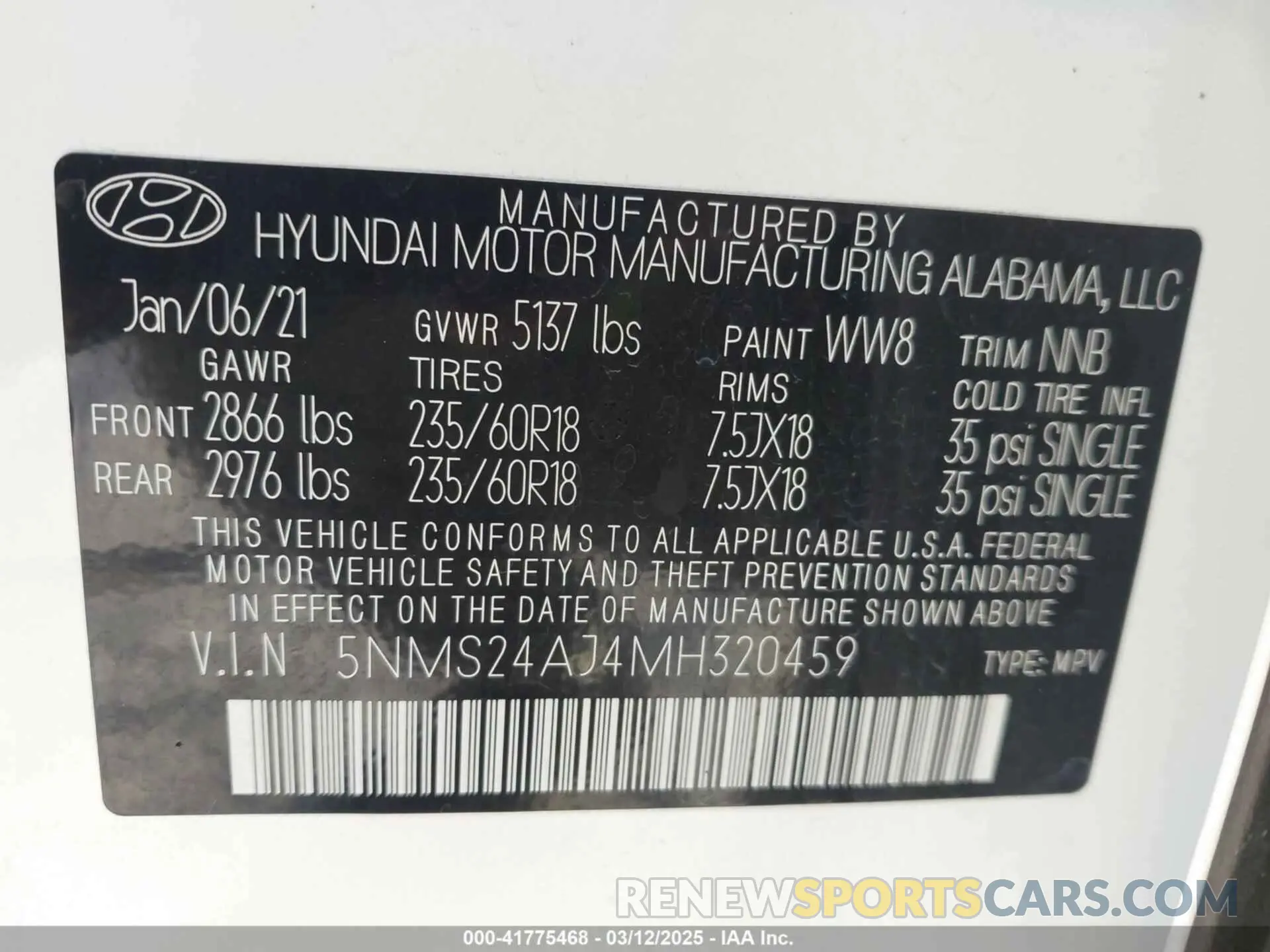 9 Photograph of a damaged car 5NMS24AJ4MH320459 HYUNDAI SANTA FE 2021