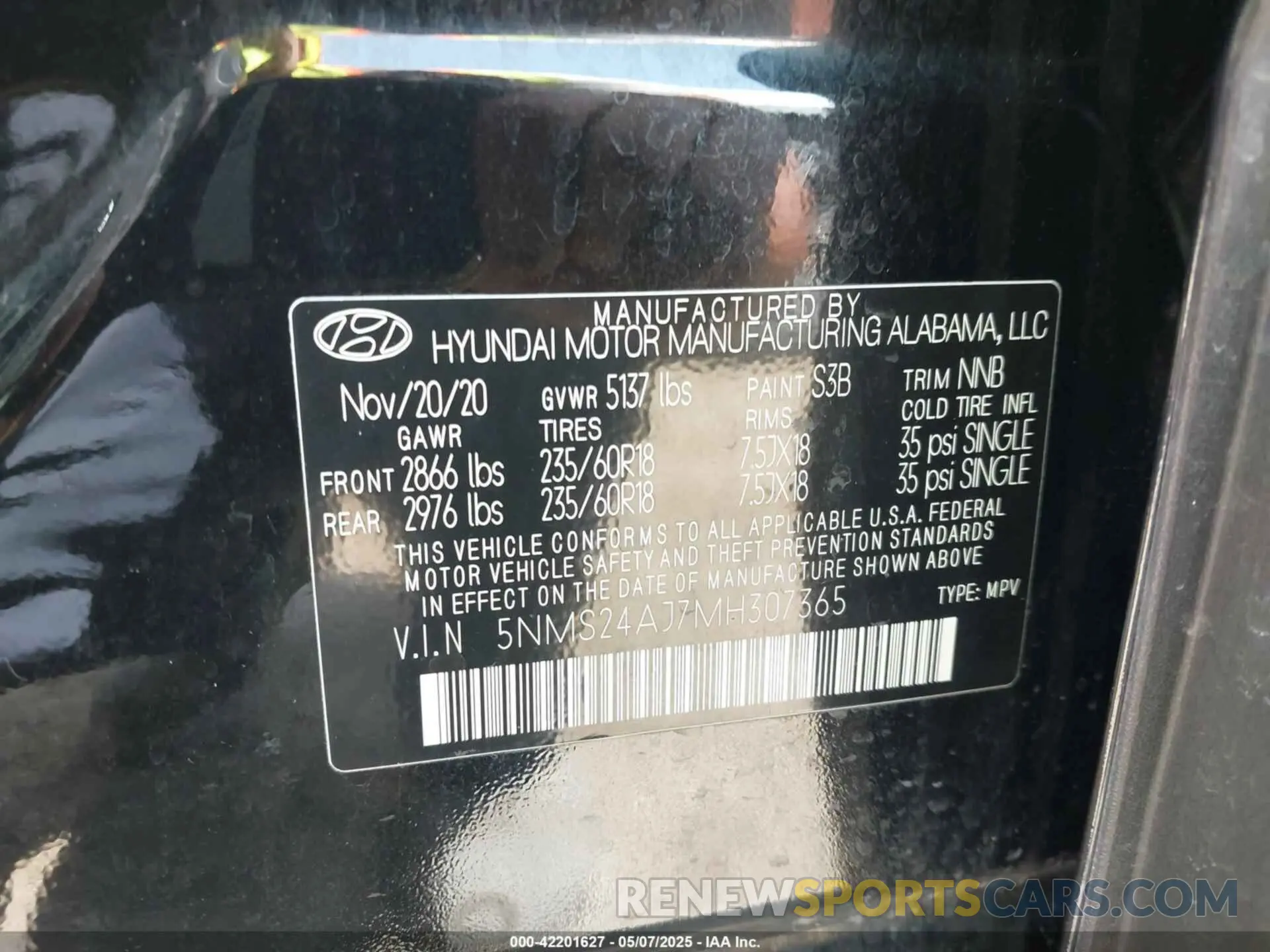 9 Photograph of a damaged car 5NMS24AJ7MH307365 HYUNDAI SANTA FE 2021