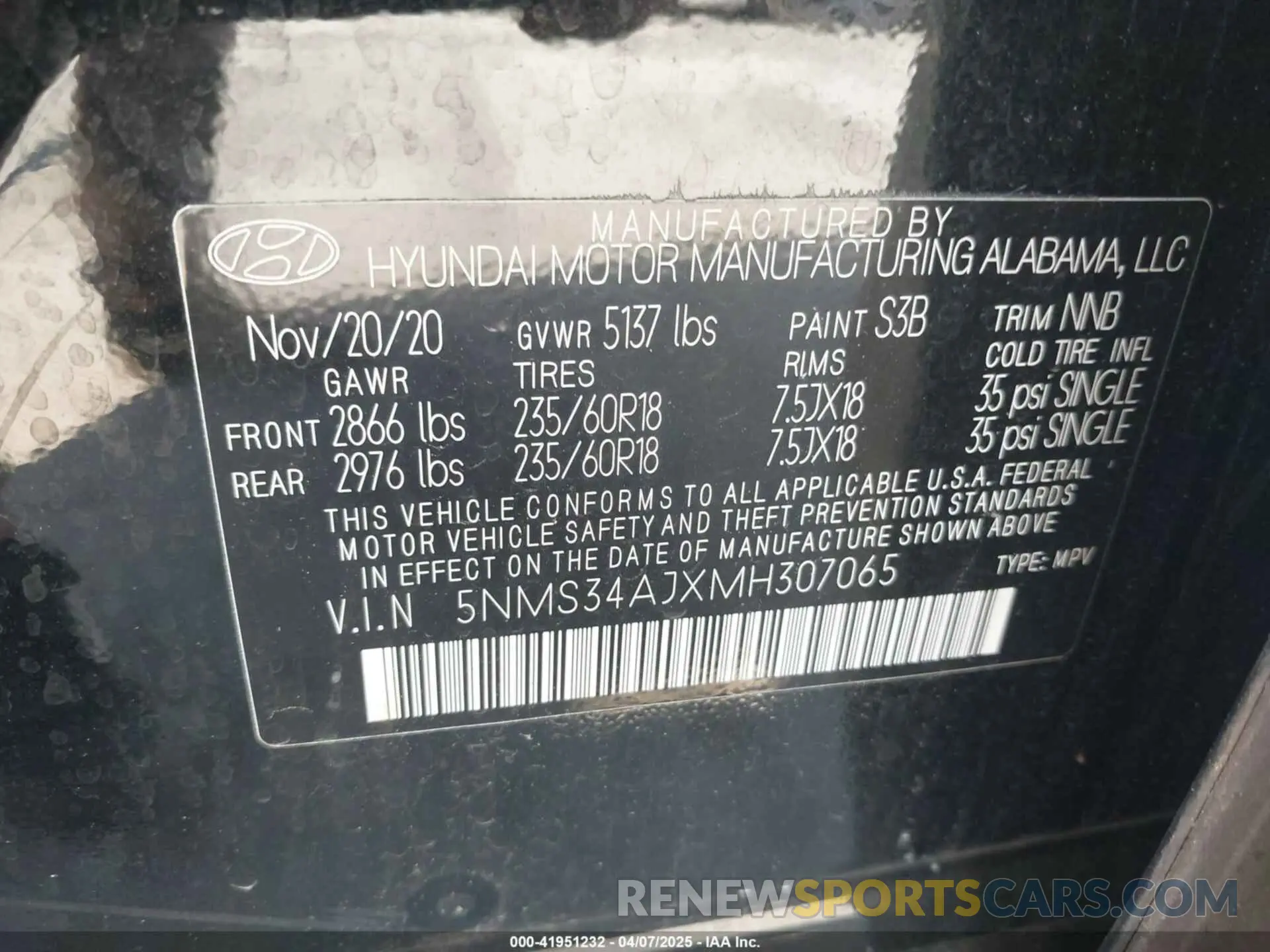9 Photograph of a damaged car 5NMS34AJXMH307065 HYUNDAI SANTA FE 2021