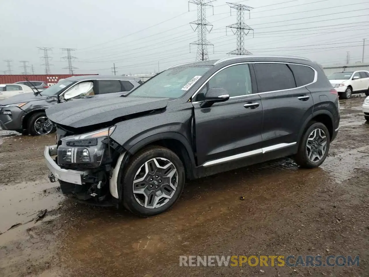 1 Photograph of a damaged car 5NMS44AL6MH335928 HYUNDAI SANTA FE 2021