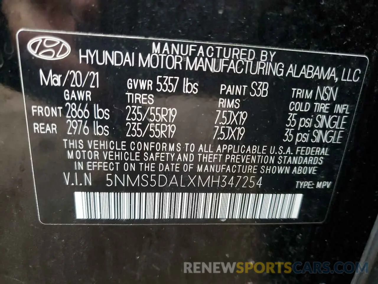 16 Photograph of a damaged car 5NMS5DALXMH347254 HYUNDAI SANTA FE 2021