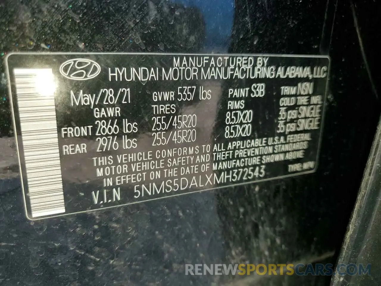 13 Photograph of a damaged car 5NMS5DALXMH372543 HYUNDAI SANTA FE 2021