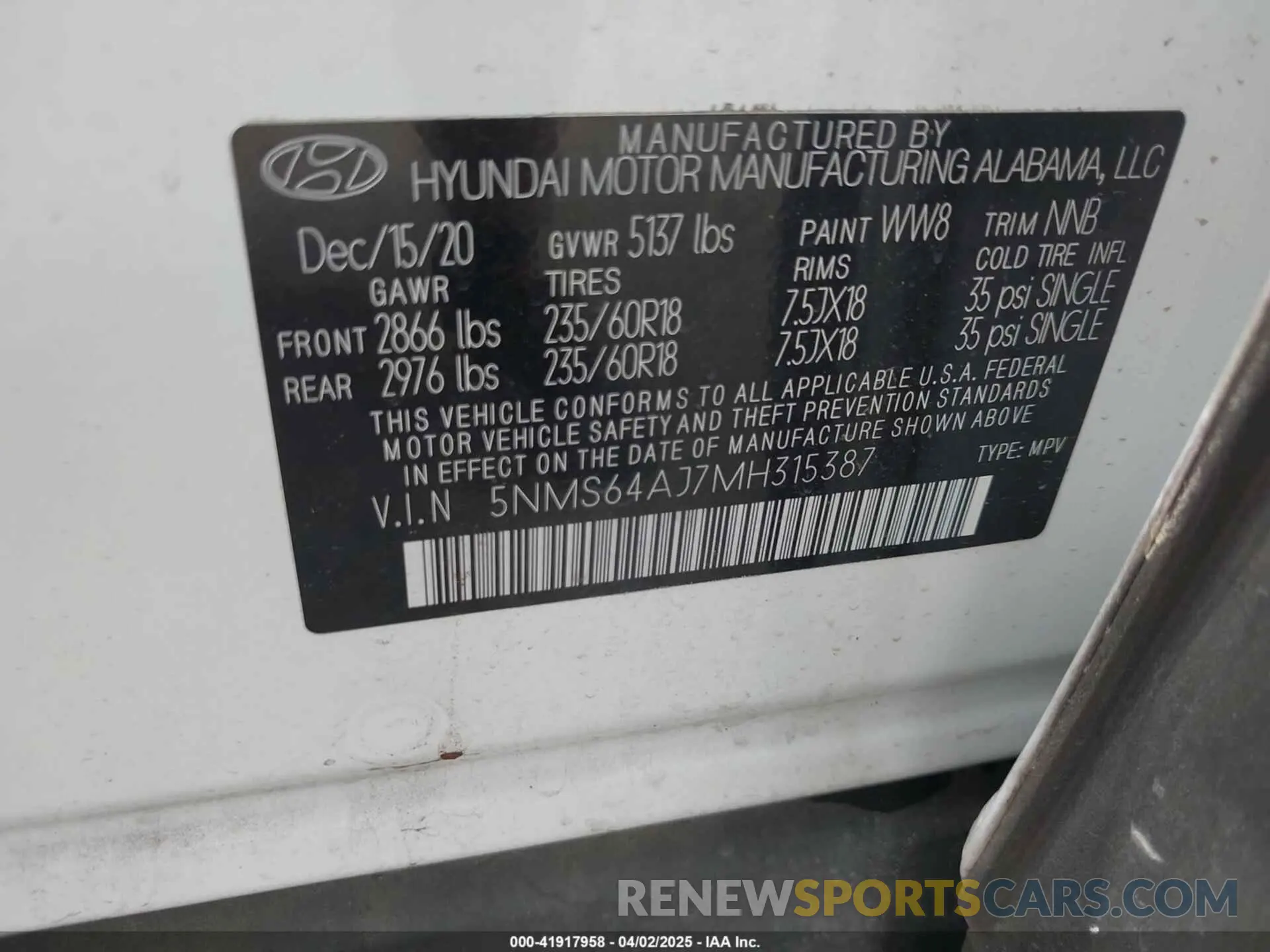 9 Photograph of a damaged car 5NMS64AJ7MH315387 HYUNDAI SANTA FE 2021