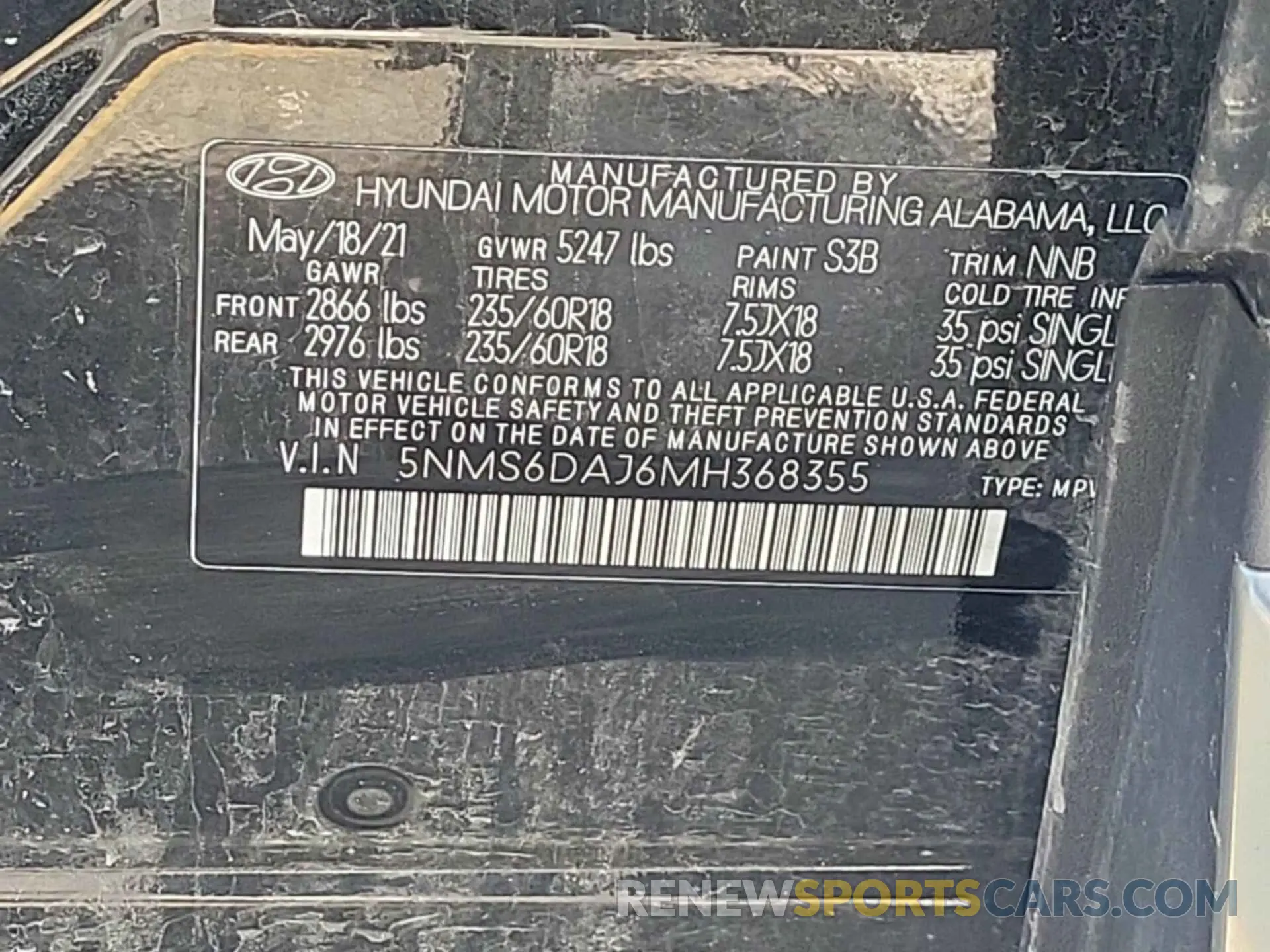 24 Photograph of a damaged car 5NMS6DAJ6MH368355 HYUNDAI SANTA FE 2021