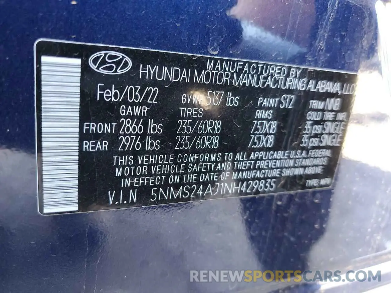 16 Photograph of a damaged car 5NMS24AJ1NH429835 HYUNDAI SANTA FE 2022