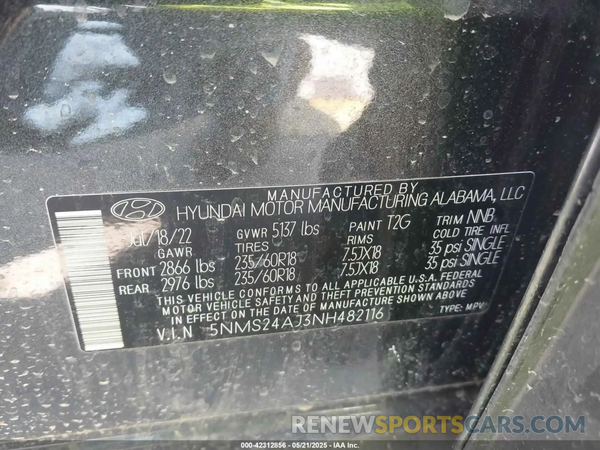 9 Photograph of a damaged car 5NMS24AJ3NH482116 HYUNDAI SANTA FE 2022
