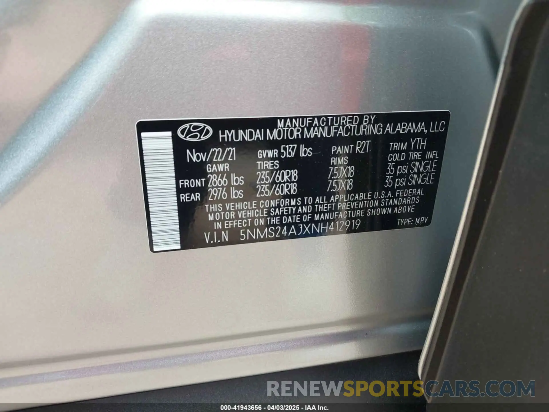 9 Photograph of a damaged car 5NMS24AJXNH412919 HYUNDAI SANTA FE 2022