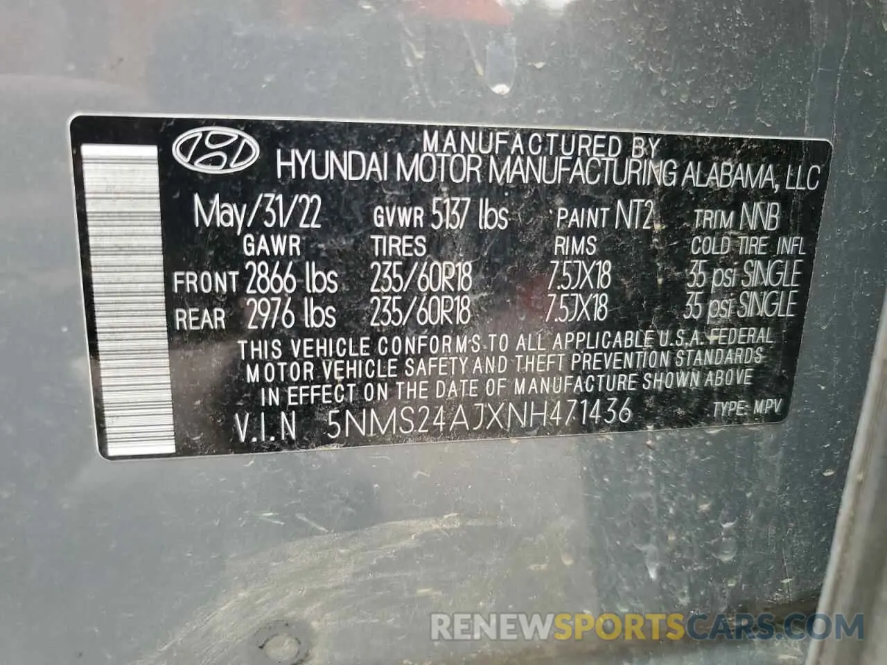 13 Photograph of a damaged car 5NMS24AJXNH471436 HYUNDAI SANTA FE 2022