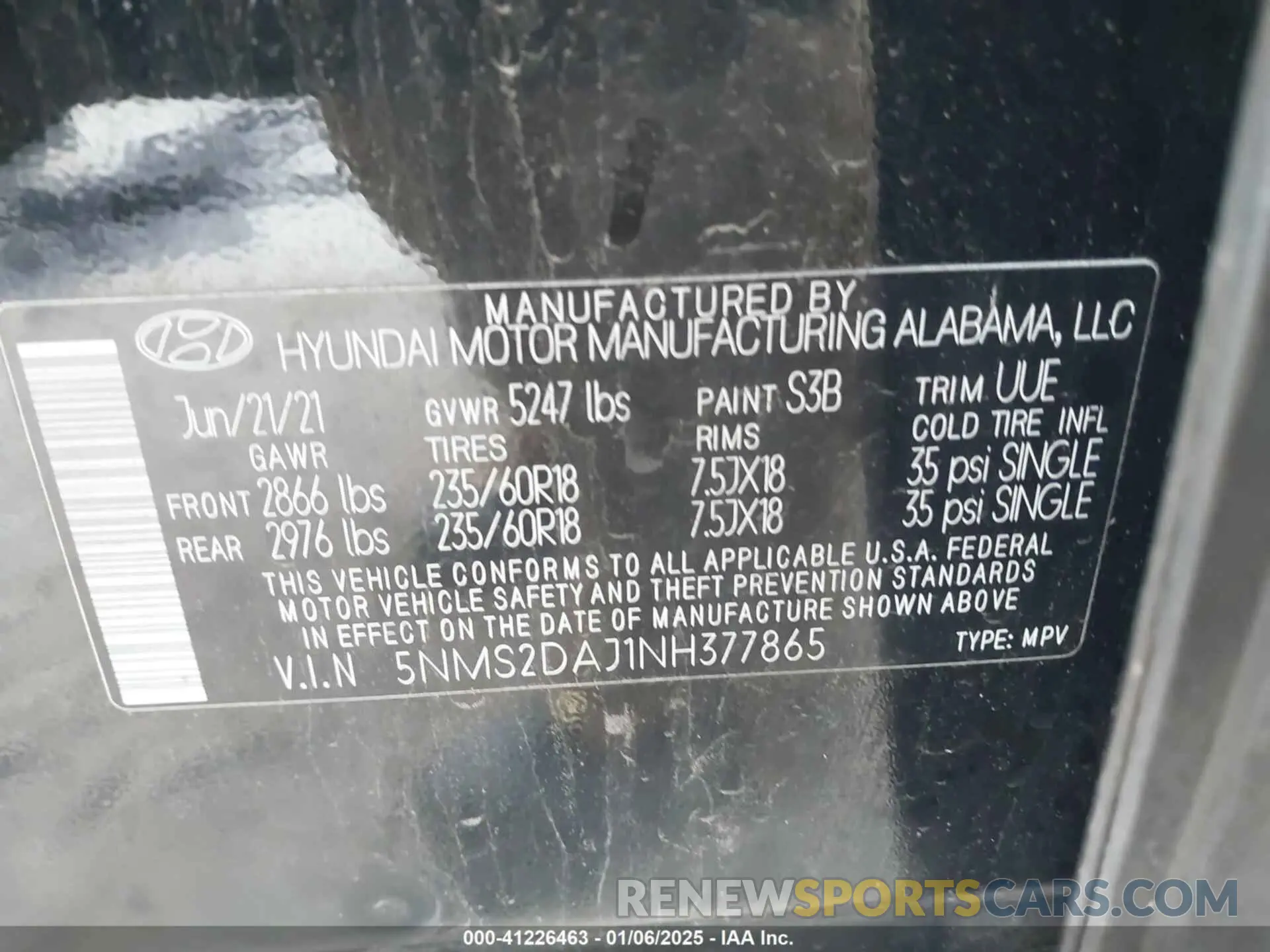 9 Photograph of a damaged car 5NMS2DAJ1NH377865 HYUNDAI SANTA FE 2022