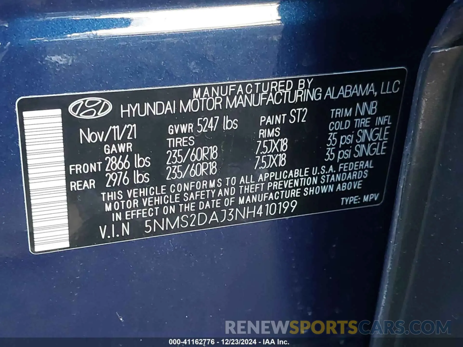 9 Photograph of a damaged car 5NMS2DAJ3NH410199 HYUNDAI SANTA FE 2022