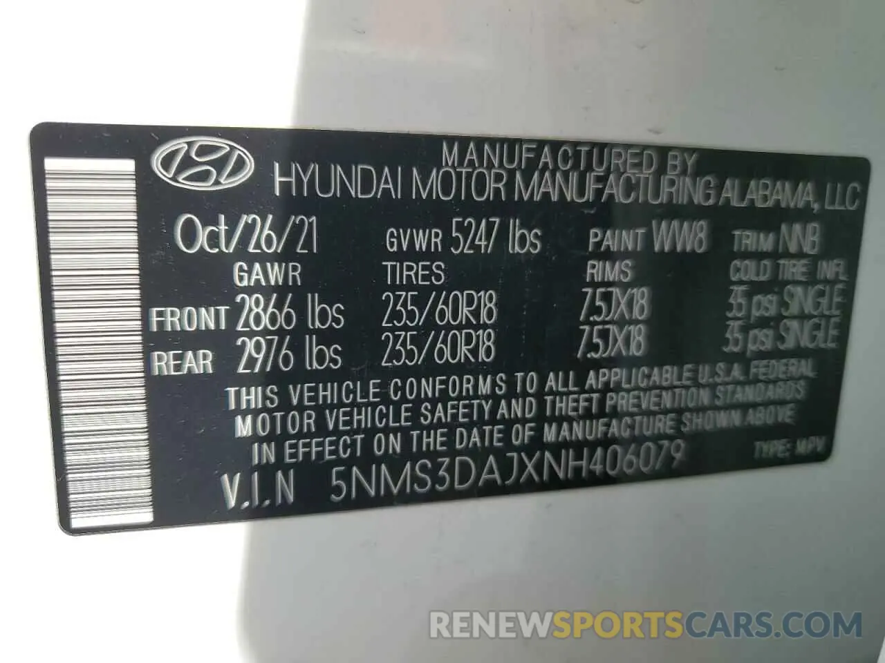 15 Photograph of a damaged car 5NMS3DAJXNH406079 HYUNDAI SANTA FE 2022