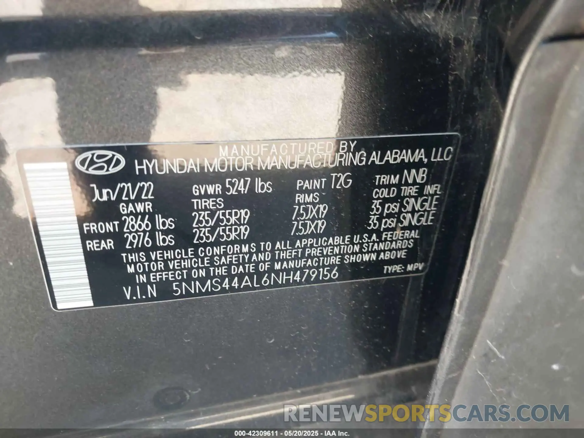9 Photograph of a damaged car 5NMS44AL6NH479156 HYUNDAI SANTA FE 2022