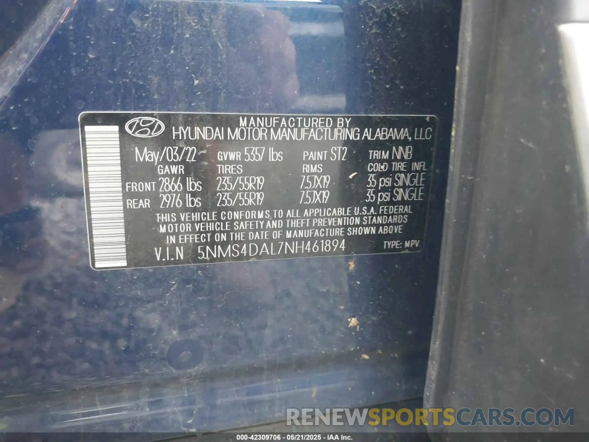 9 Photograph of a damaged car 5NMS4DAL7NH461894 HYUNDAI SANTA FE 2022