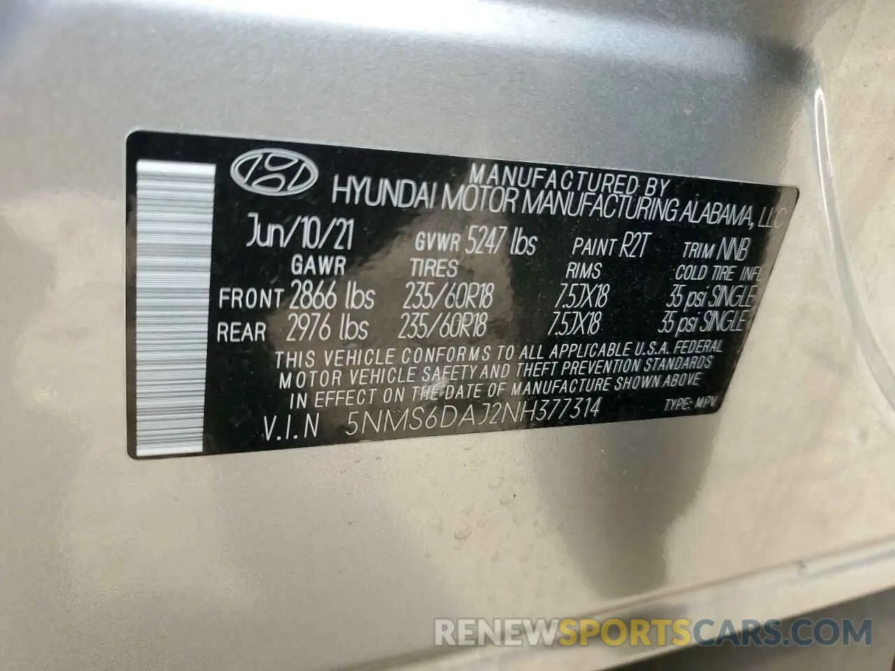 14 Photograph of a damaged car 5NMS6DAJ2NH377314 HYUNDAI SANTA FE 2022