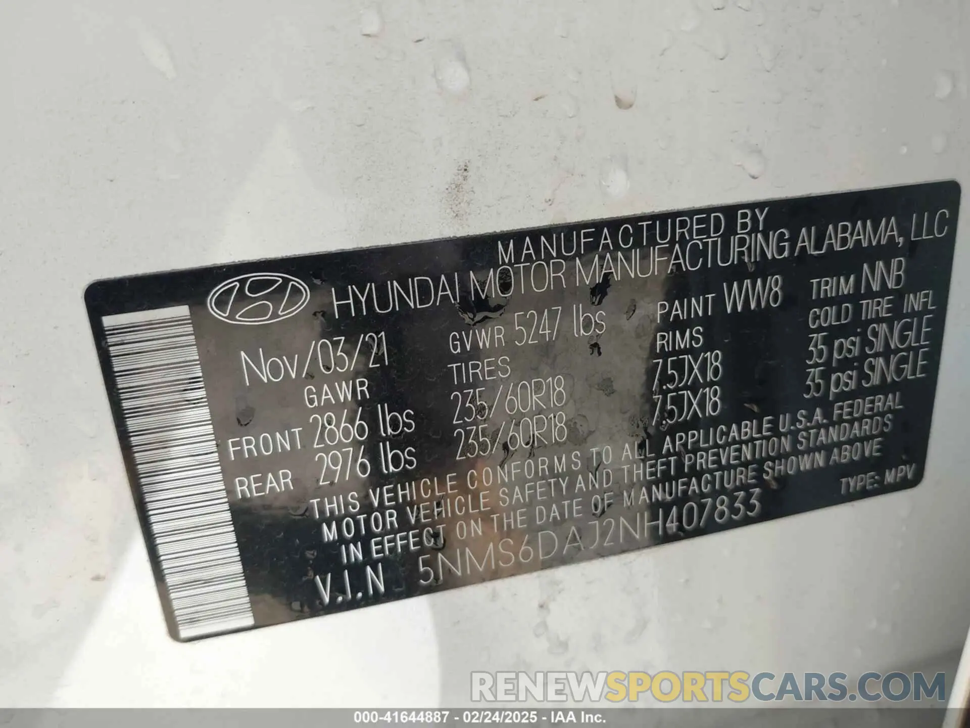 9 Photograph of a damaged car 5NMS6DAJ2NH407833 HYUNDAI SANTA FE 2022