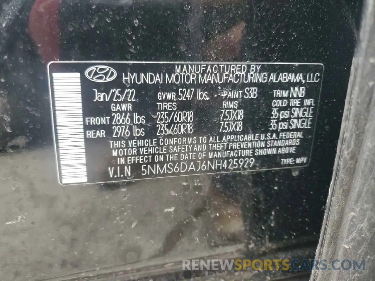 14 Photograph of a damaged car 5NMS6DAJ6NH425929 HYUNDAI SANTA FE 2022