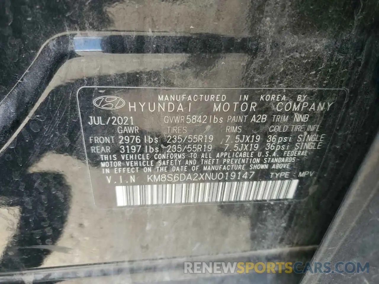 13 Photograph of a damaged car KM8S6DA2XNU019147 HYUNDAI SANTA FE 2022