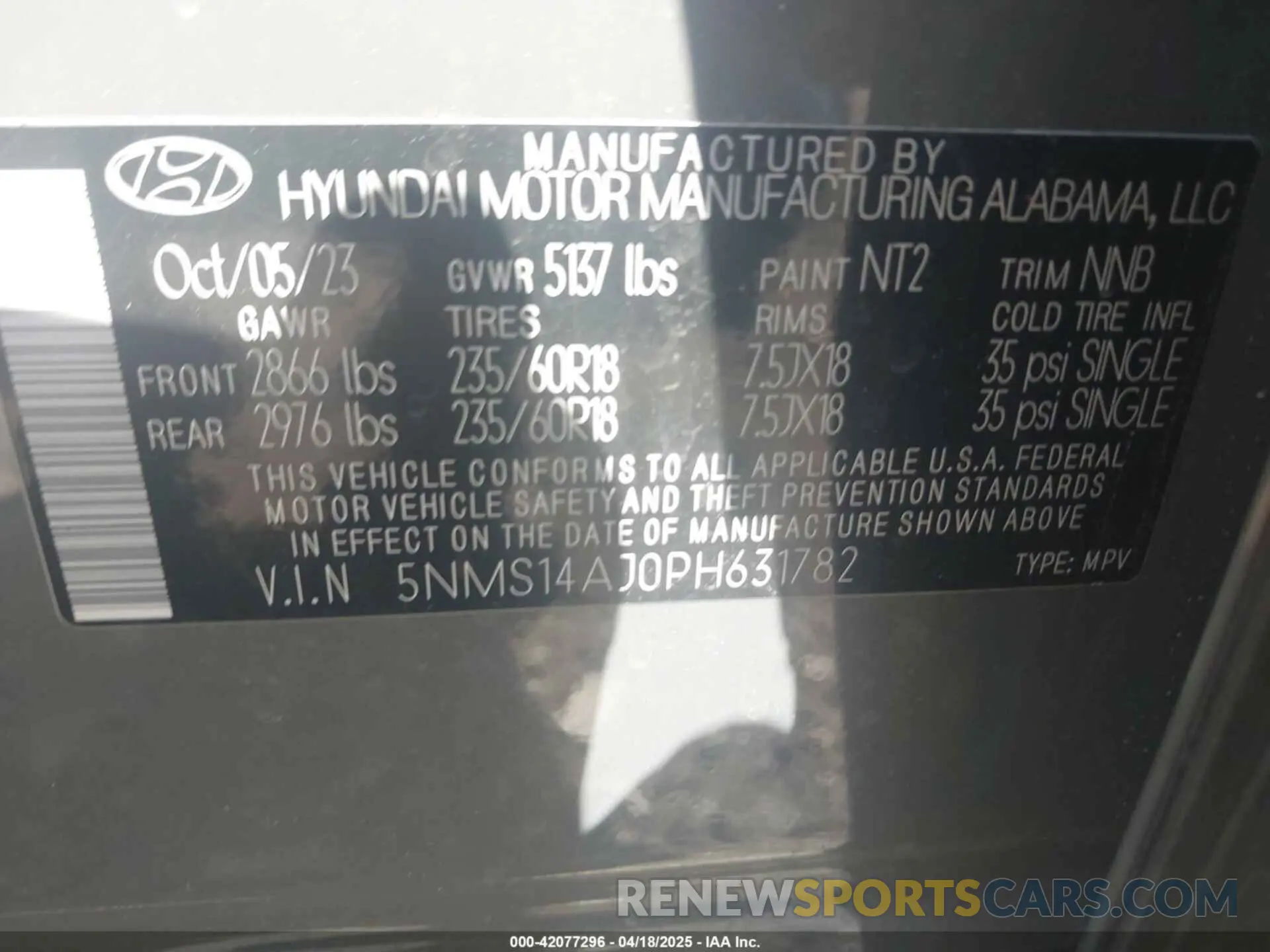 9 Photograph of a damaged car 5NMS14AJ0PH631782 HYUNDAI SANTA FE 2023