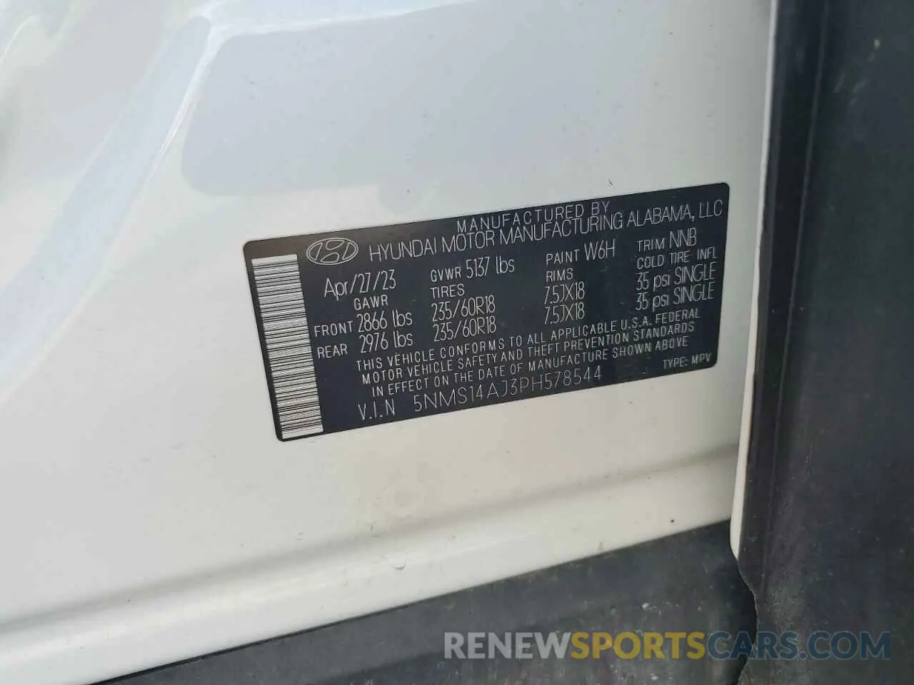 13 Photograph of a damaged car 5NMS14AJ3PH578544 HYUNDAI SANTA FE 2023