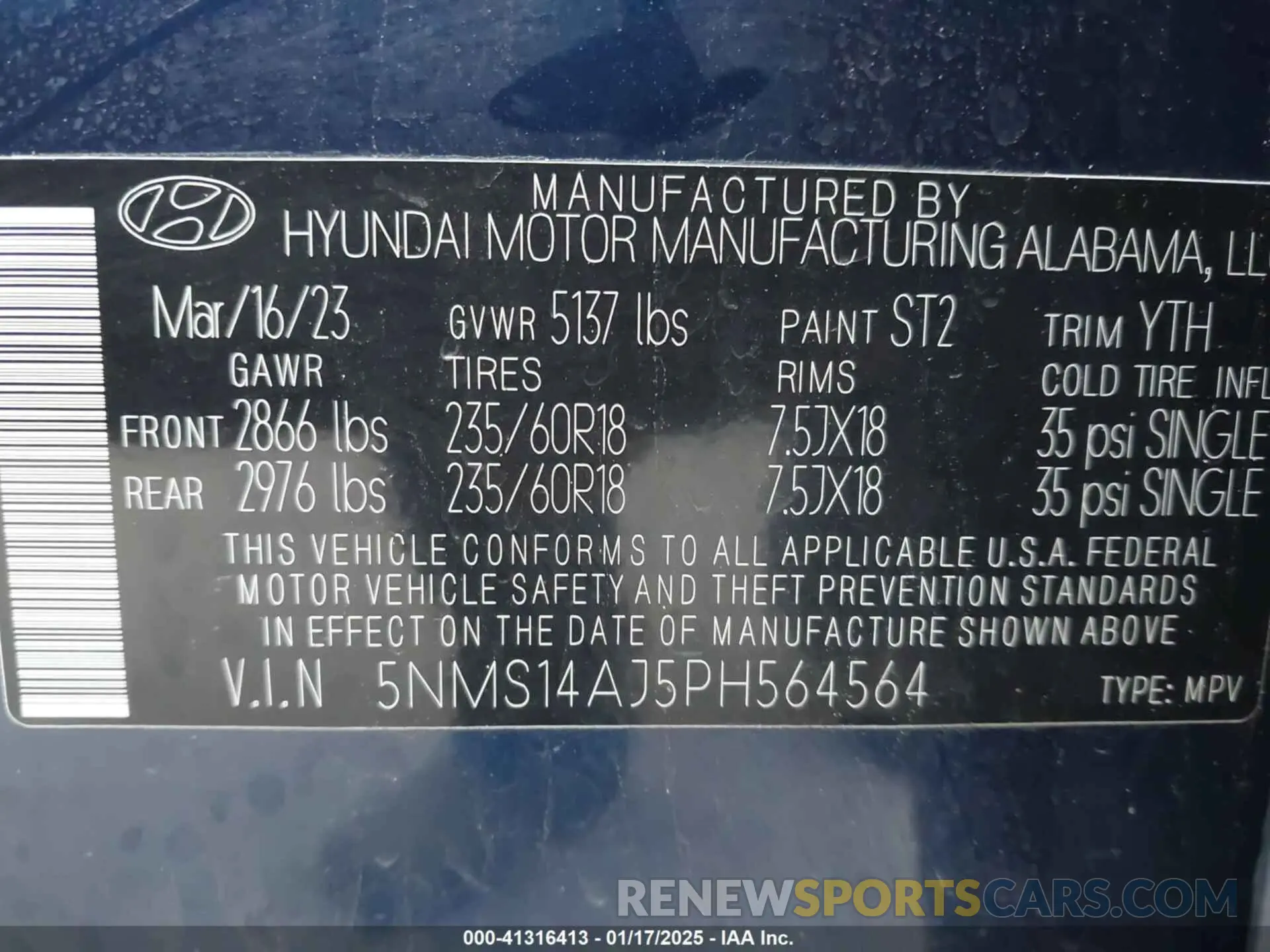 9 Photograph of a damaged car 5NMS14AJ5PH564564 HYUNDAI SANTA FE 2023