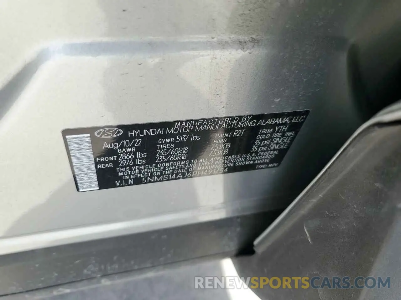 14 Photograph of a damaged car 5NMS14AJ6PH491754 HYUNDAI SANTA FE 2023