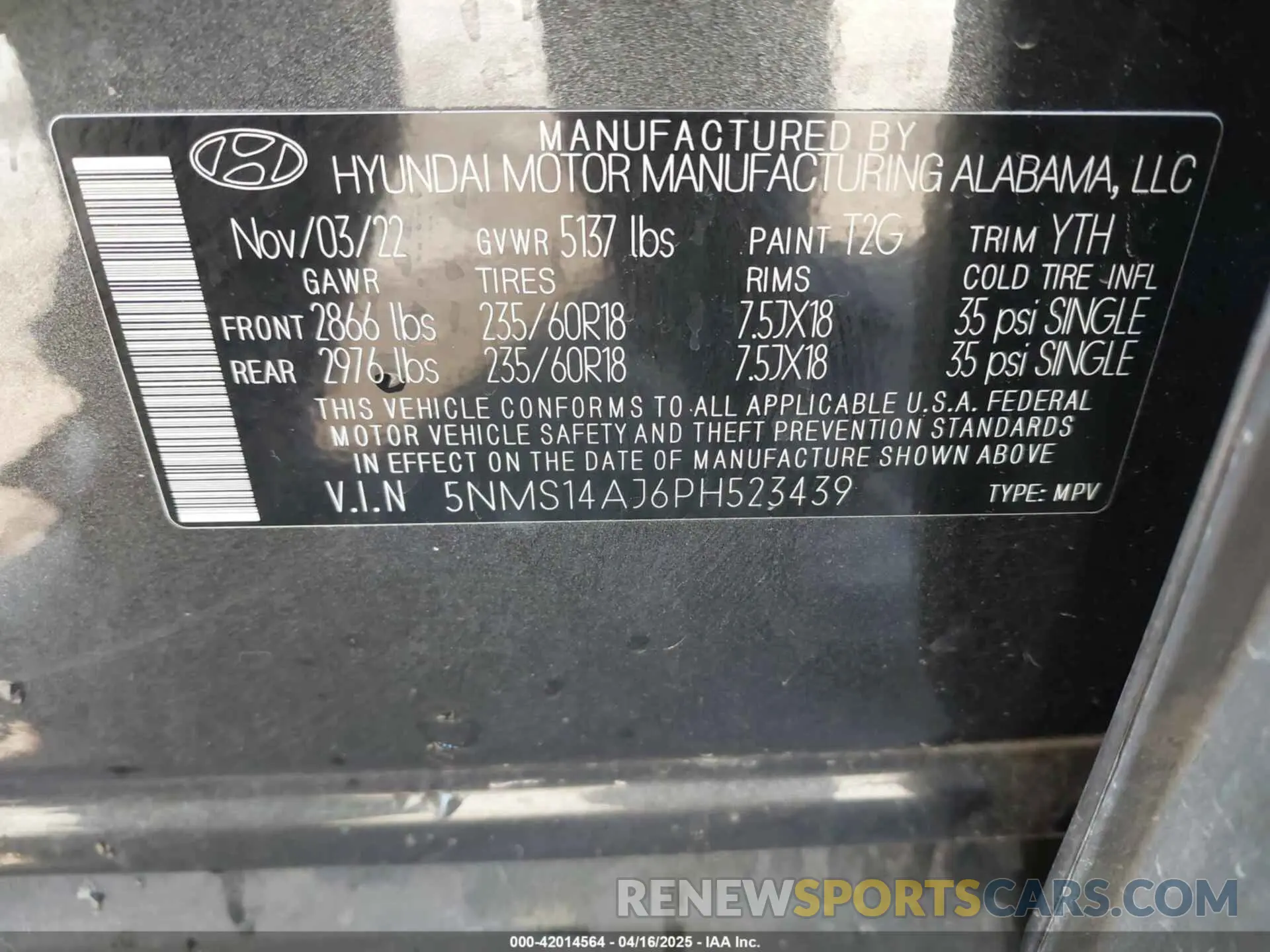 9 Photograph of a damaged car 5NMS14AJ6PH523439 HYUNDAI SANTA FE 2023