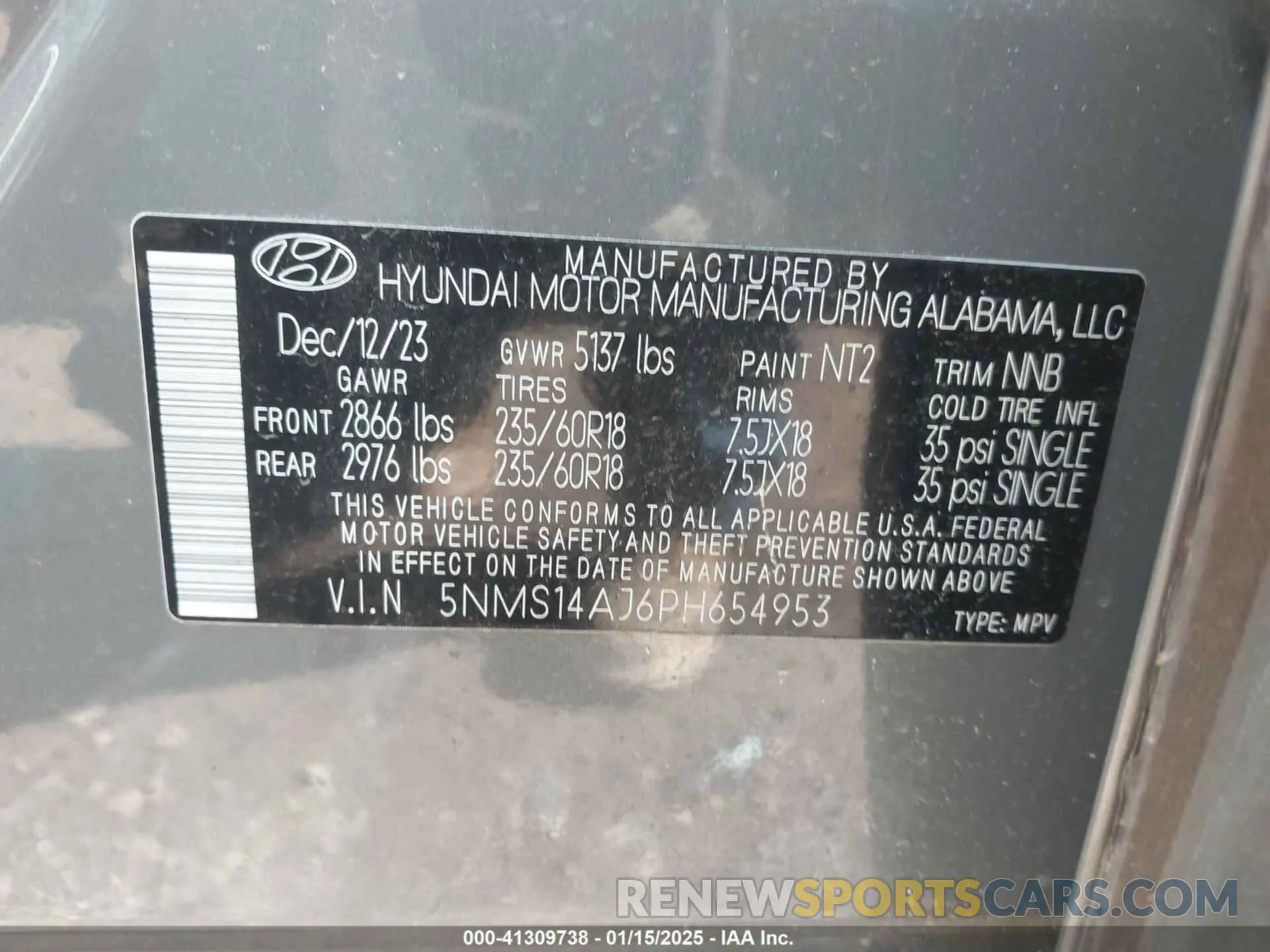 9 Photograph of a damaged car 5NMS14AJ6PH654953 HYUNDAI SANTA FE 2023