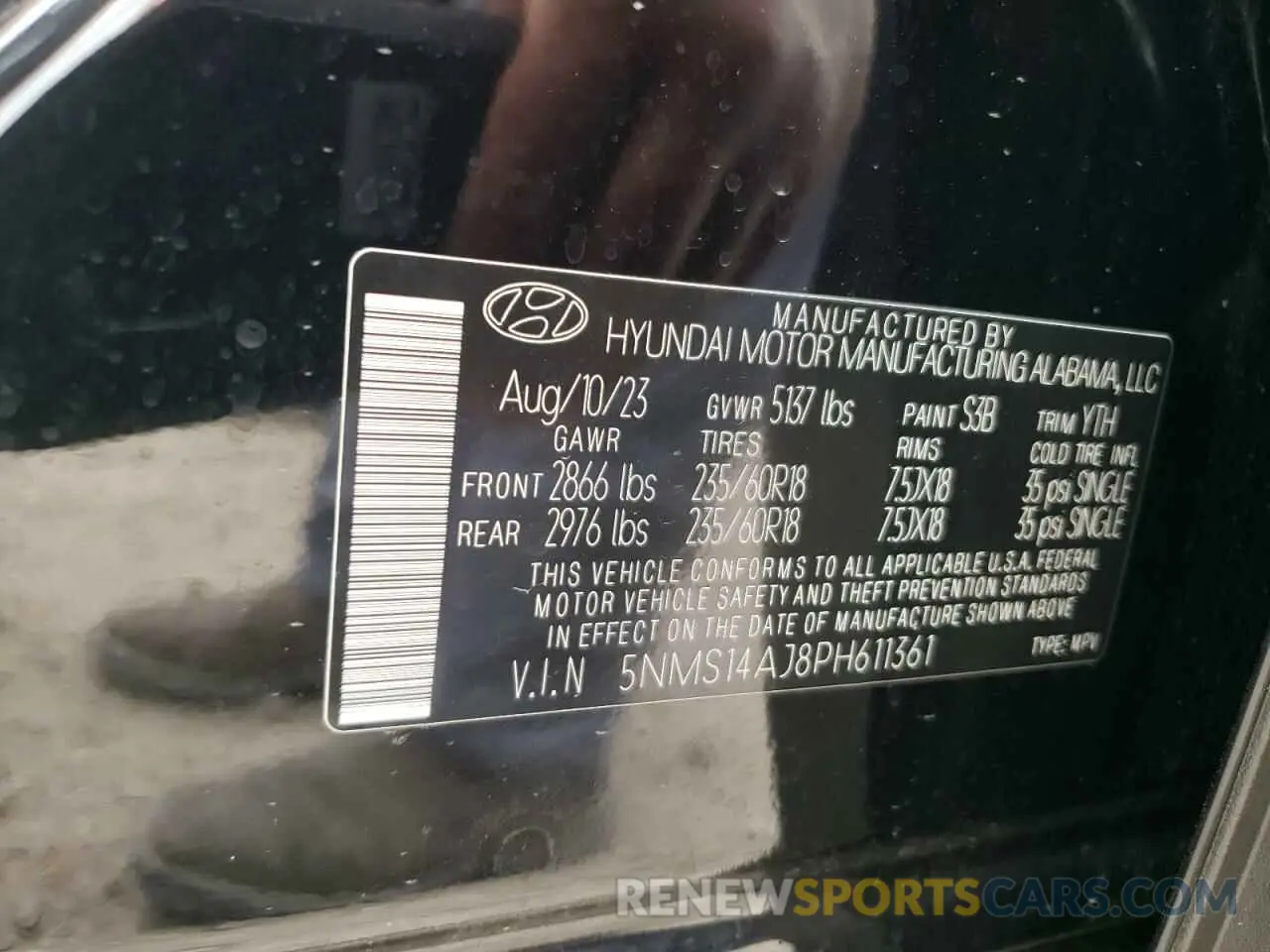 13 Photograph of a damaged car 5NMS14AJ8PH611361 HYUNDAI SANTA FE 2023