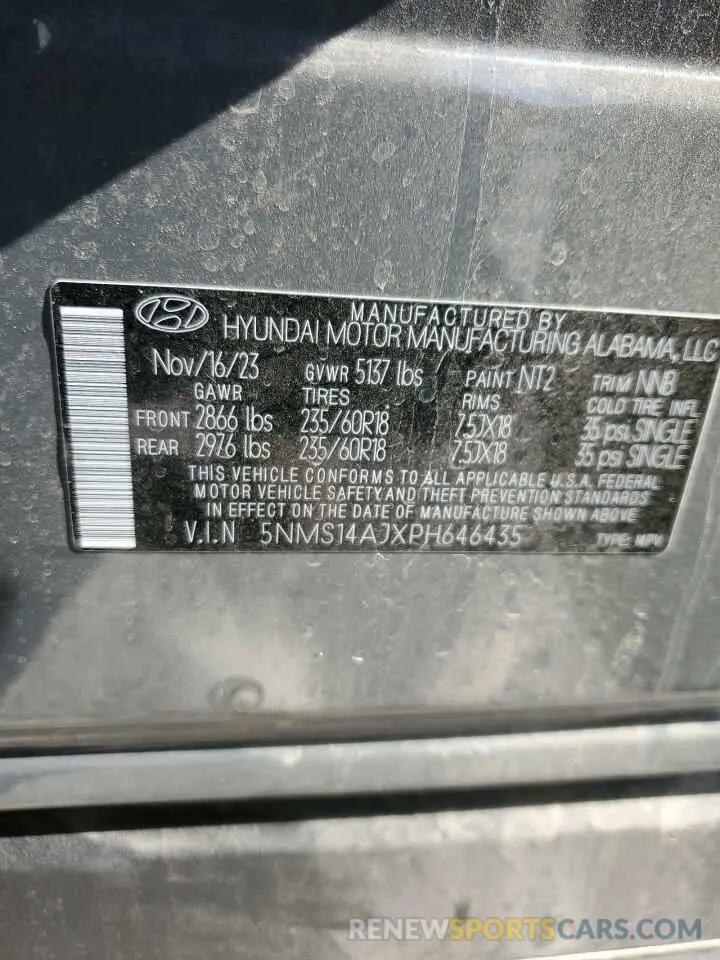 14 Photograph of a damaged car 5NMS14AJXPH646435 HYUNDAI SANTA FE 2023