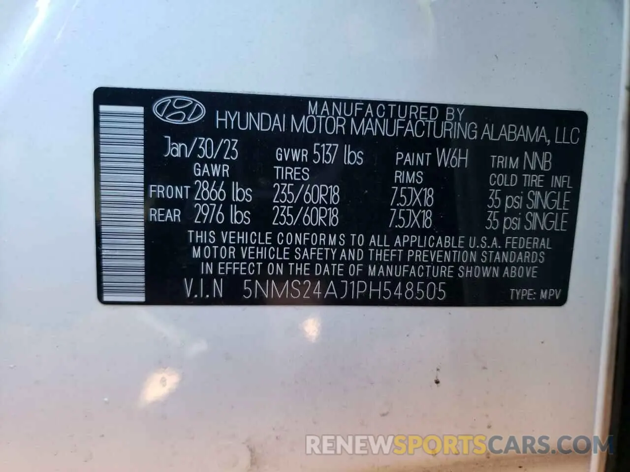 16 Photograph of a damaged car 5NMS24AJ1PH548505 HYUNDAI SANTA FE 2023