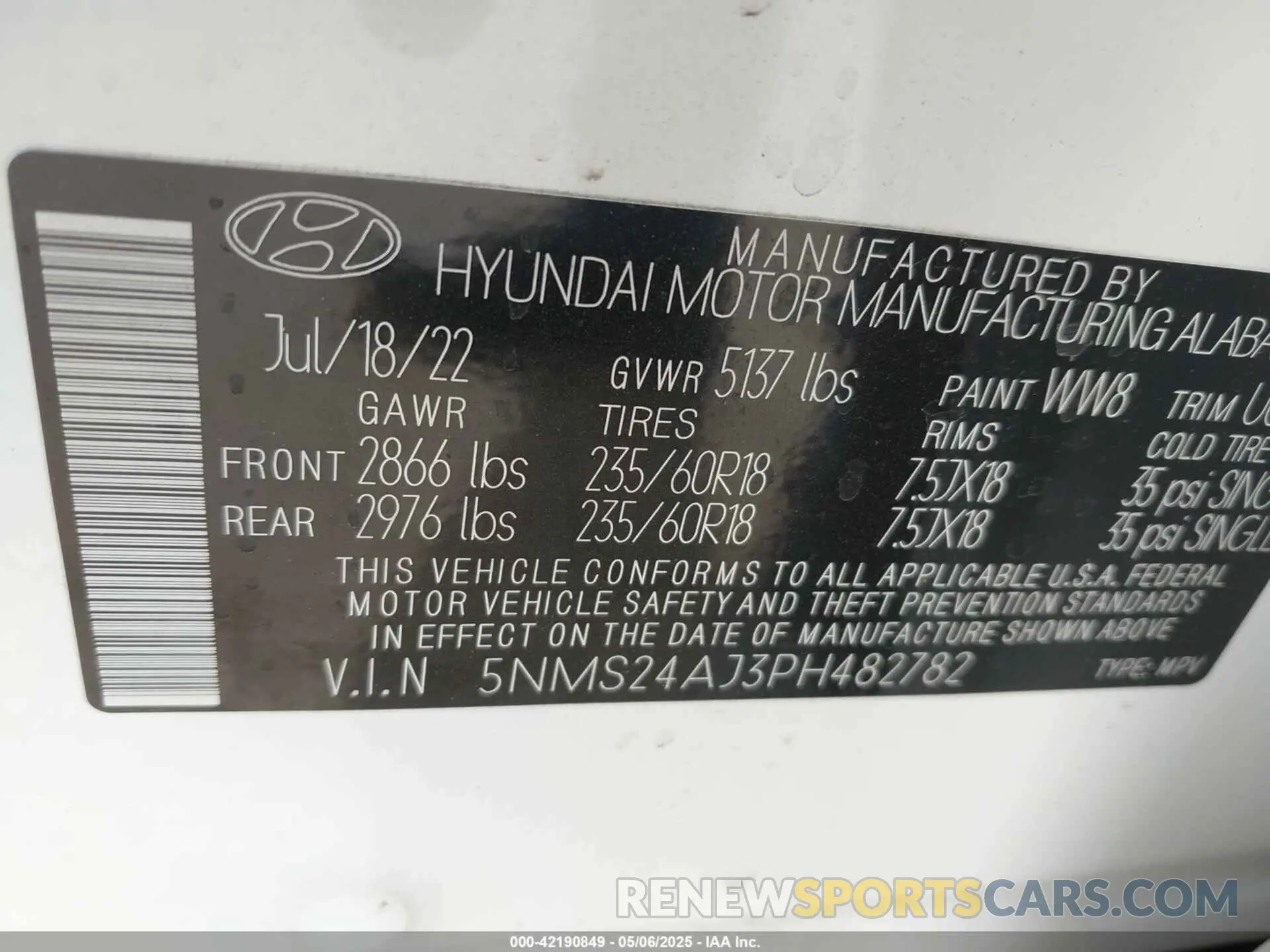 9 Photograph of a damaged car 5NMS24AJ3PH482782 HYUNDAI SANTA FE 2023