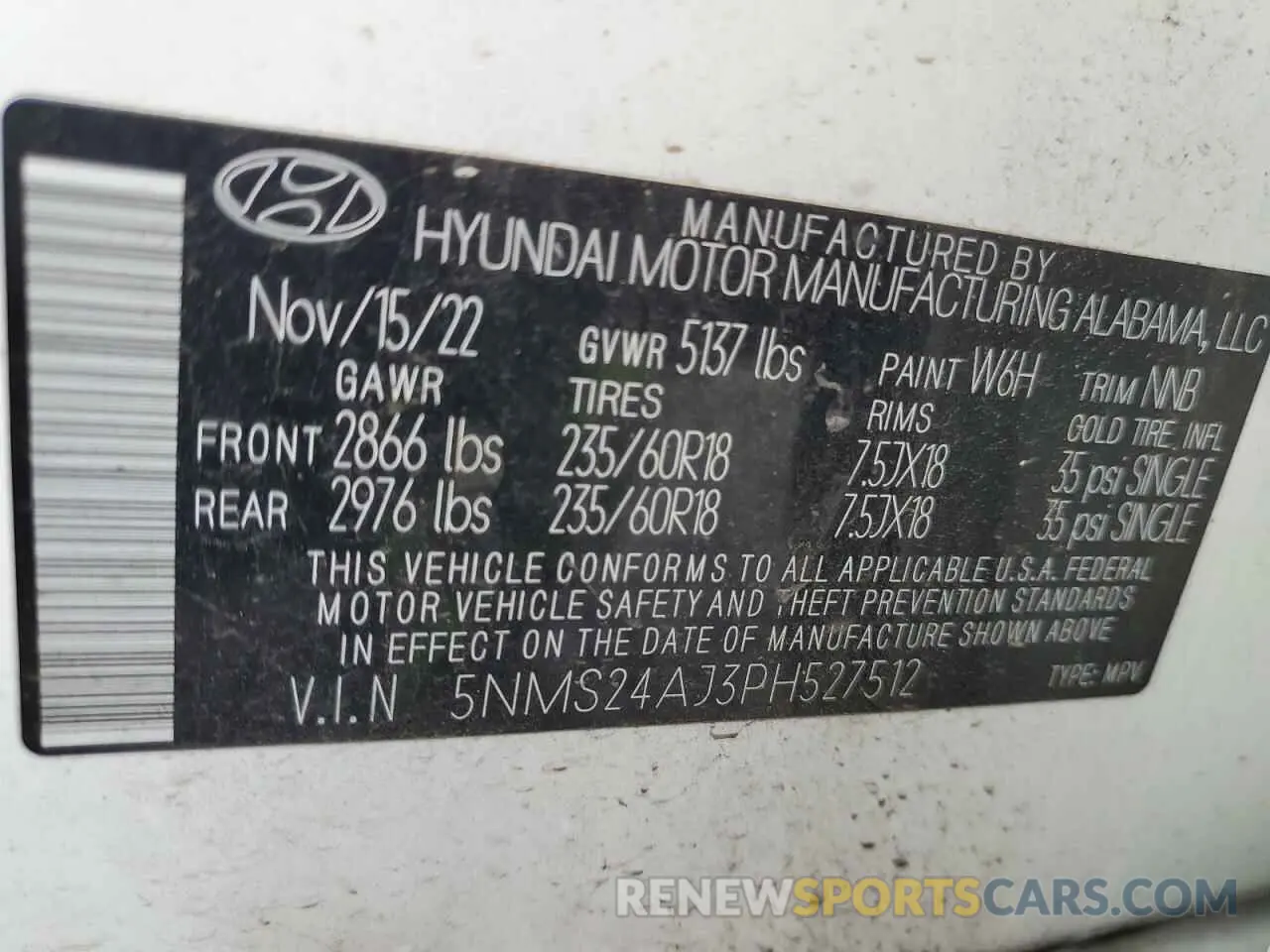 13 Photograph of a damaged car 5NMS24AJ3PH527512 HYUNDAI SANTA FE 2023
