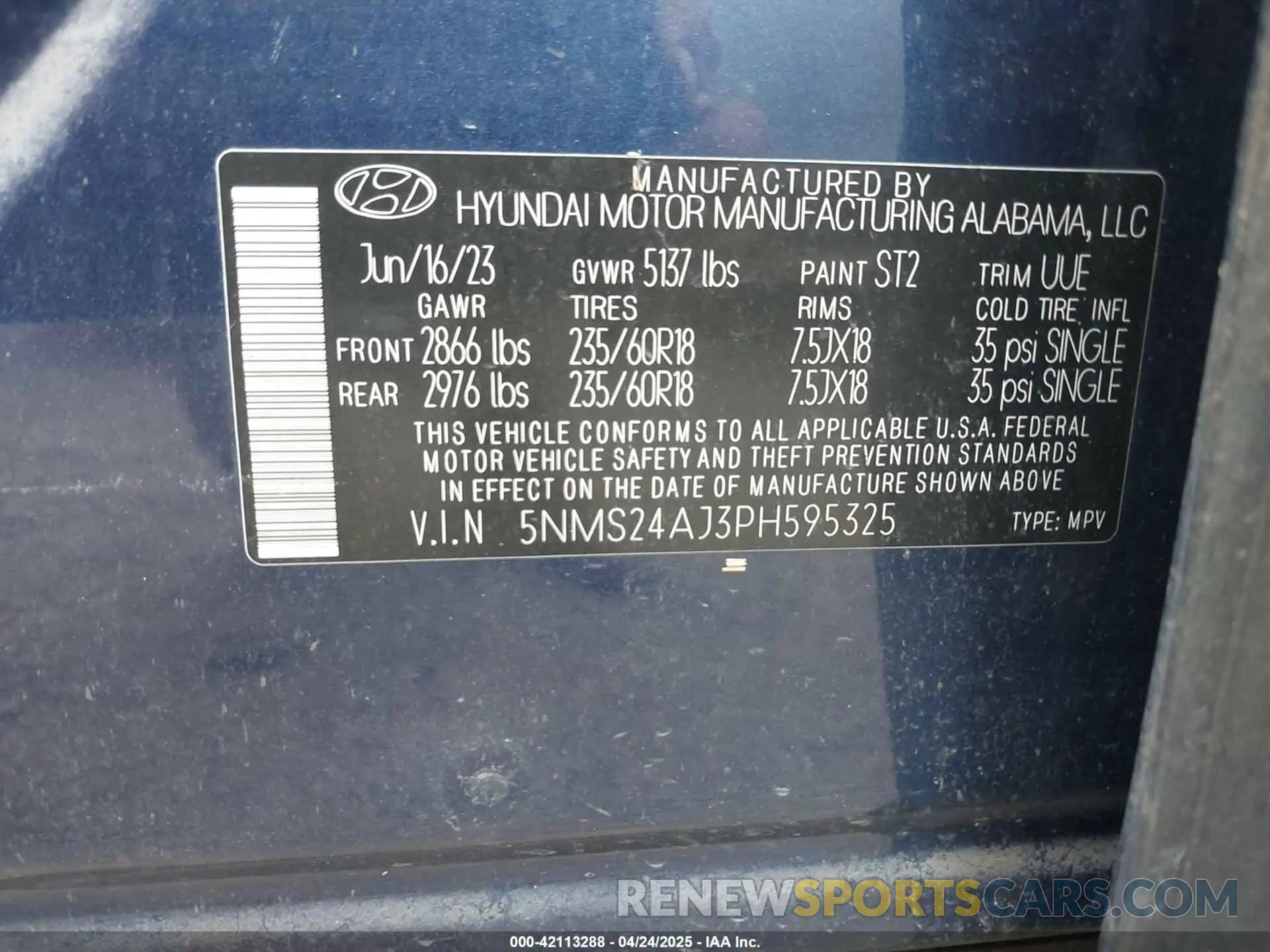 9 Photograph of a damaged car 5NMS24AJ3PH595325 HYUNDAI SANTA FE 2023