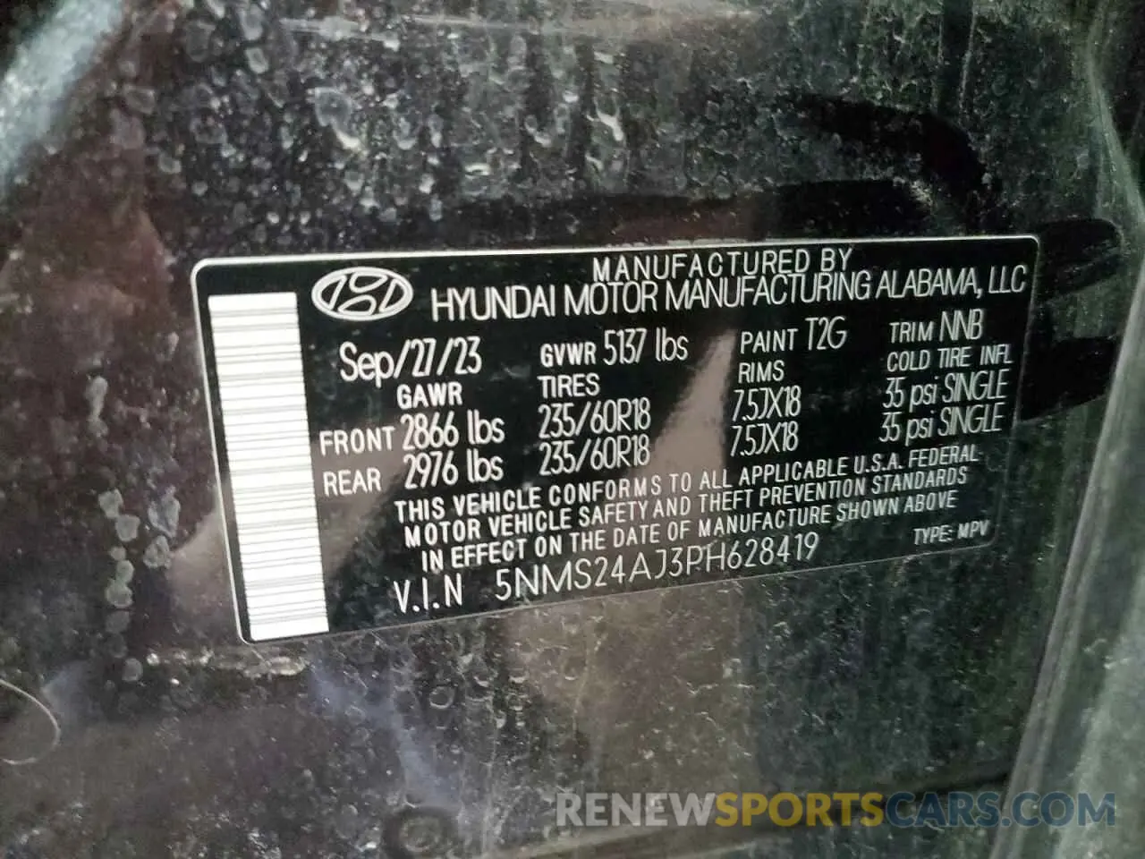 14 Photograph of a damaged car 5NMS24AJ3PH628419 HYUNDAI SANTA FE 2023