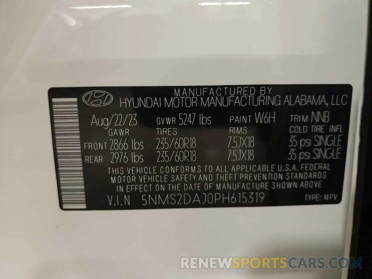 14 Photograph of a damaged car 5NMS2DAJ0PH615319 HYUNDAI SANTA FE 2023