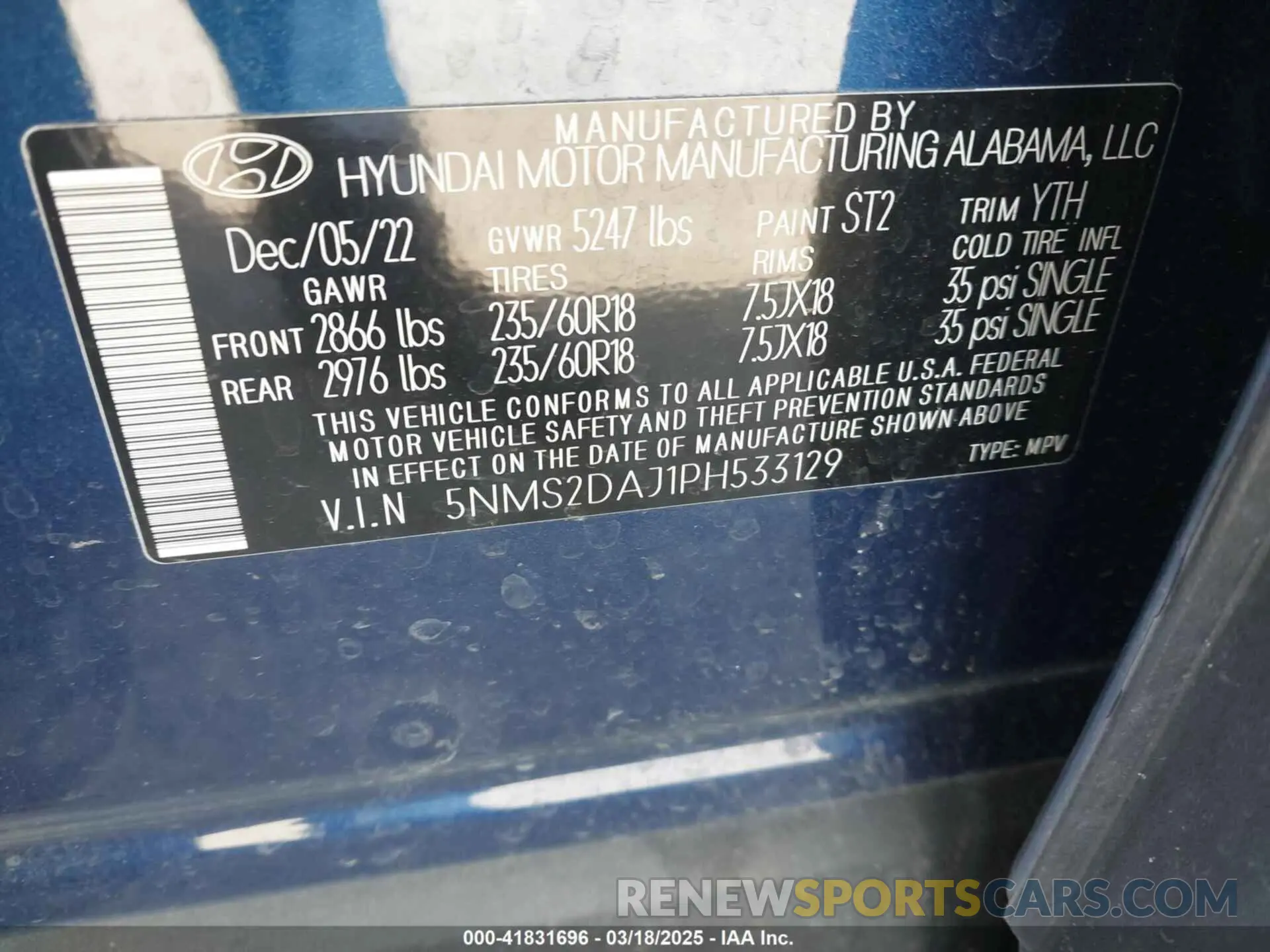 9 Photograph of a damaged car 5NMS2DAJ1PH533129 HYUNDAI SANTA FE 2023